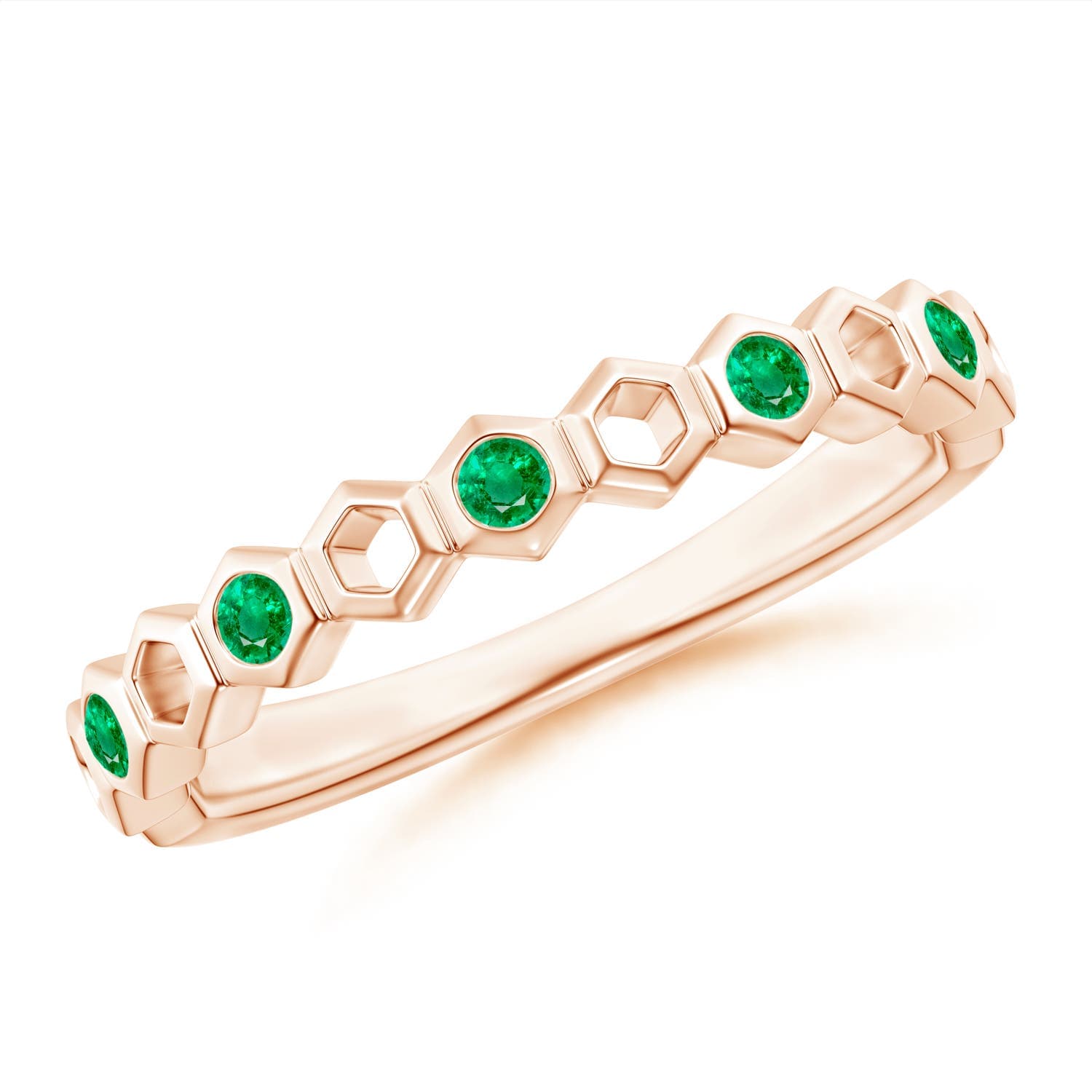 Natori x Angara Alternate Hexagonal Emerald Ring