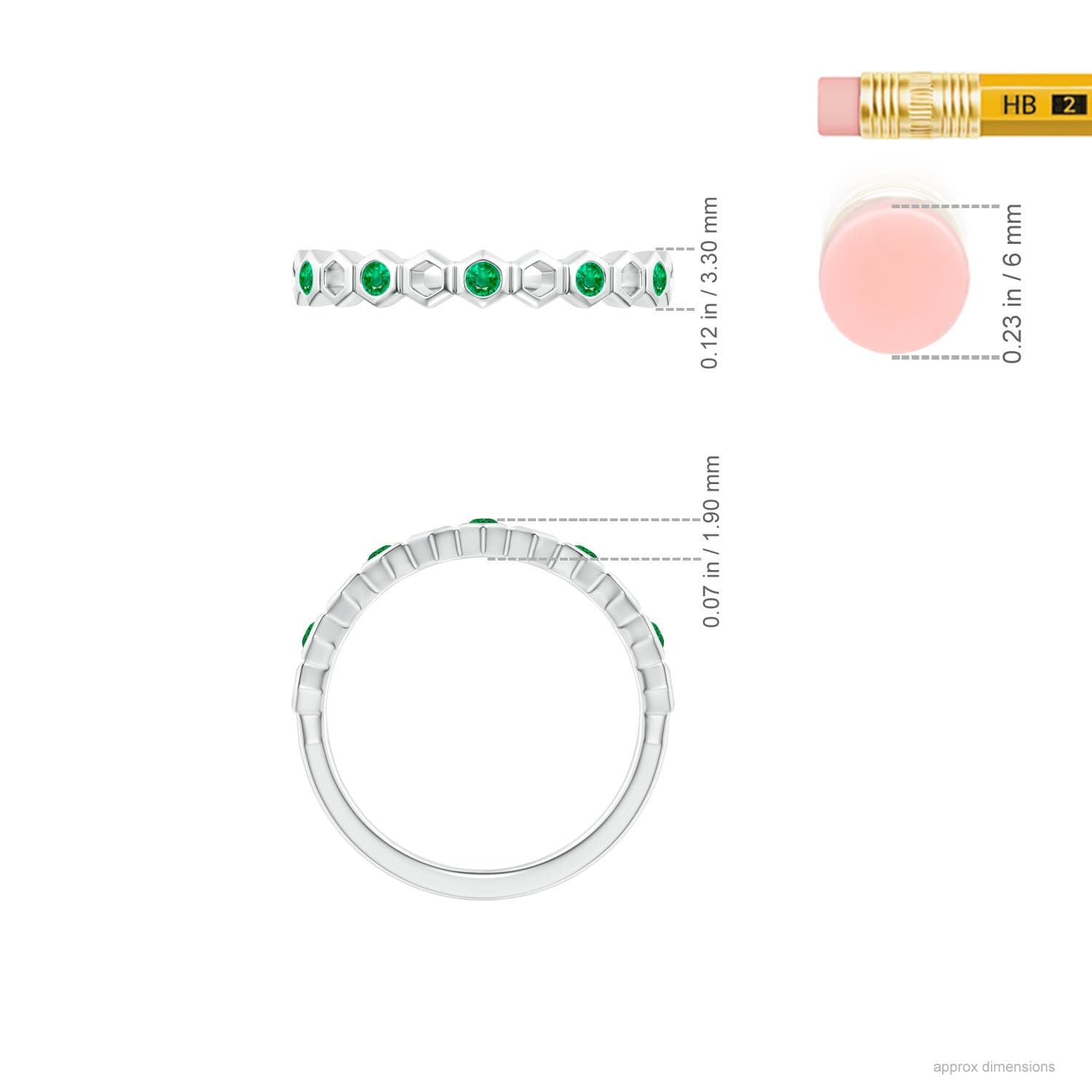 Natori x Angara Alternate Hexagonal Emerald Ring