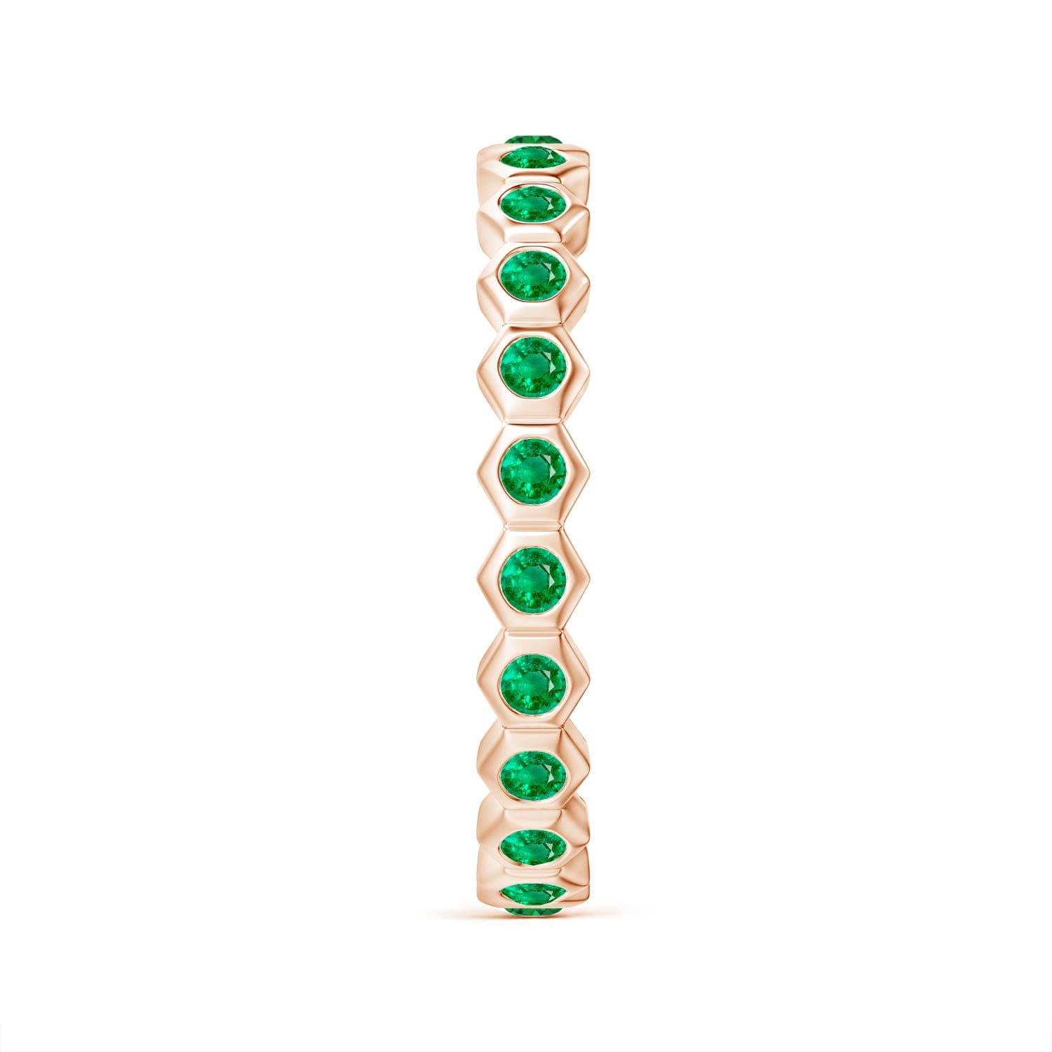 Natori x Angara Hexagonal Emerald Eternity Ring