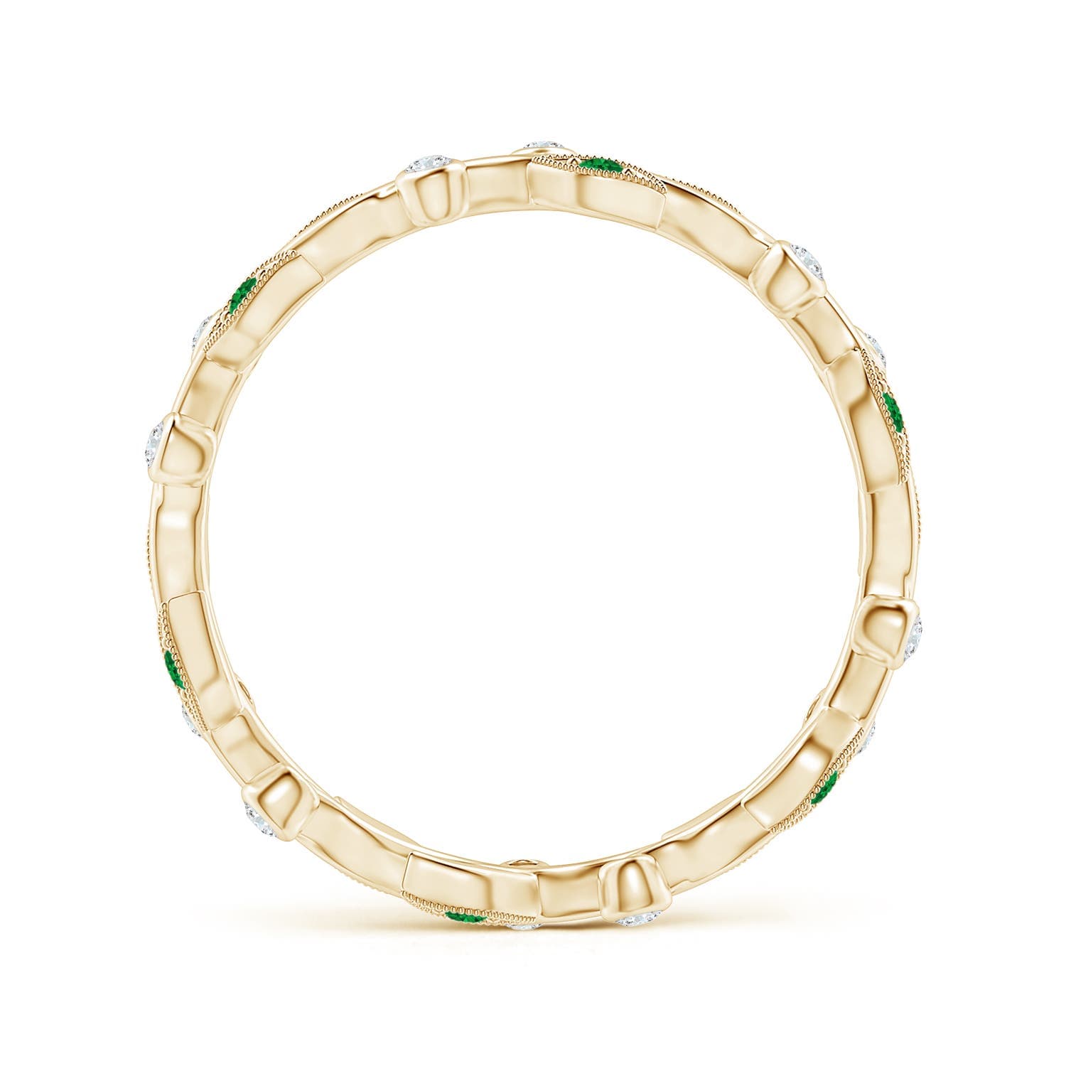 Emerald Vine and Leaf Eternity Band