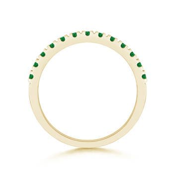 Unique Prong Emerald Half Eternity Wedding Ring