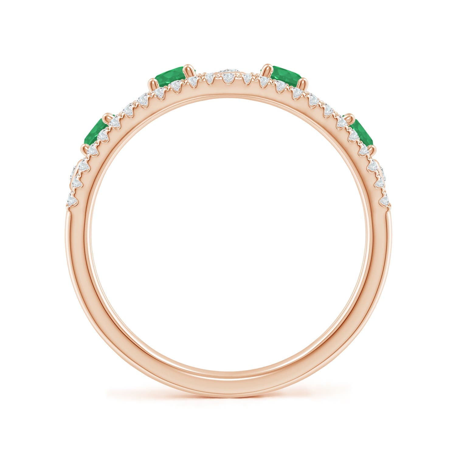 Nature Inspired Round Emerald & Diamond Filigree Ring