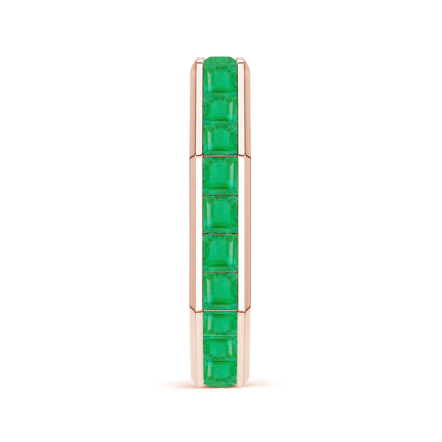 Square-Cut Emerald Men's Octagon Eternity Ring