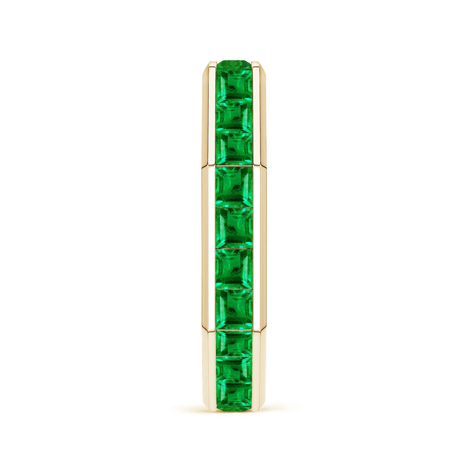 Square-Cut Emerald Men's Octagon Eternity Ring