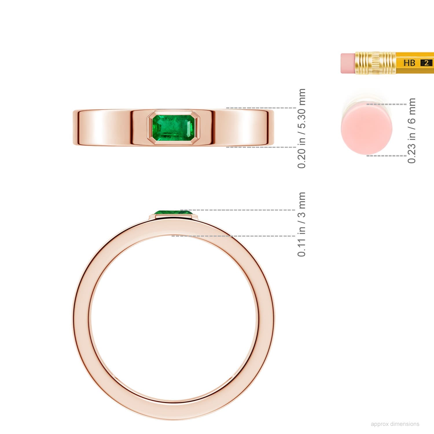 East-West Emerald-Cut Emerald Men’s Ring