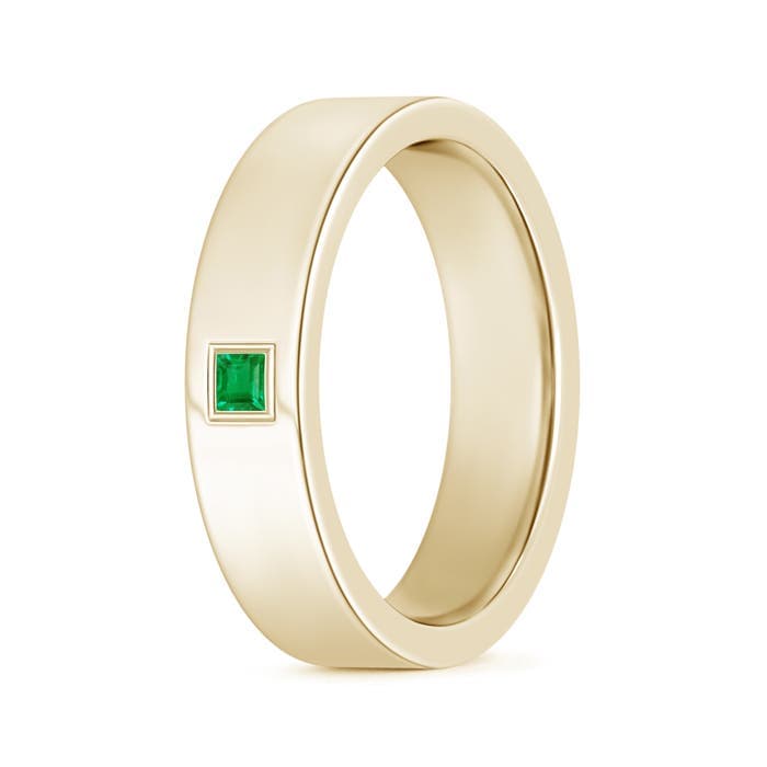 Gypsy Set Square Emerald Solitaire Wedding Ring for Men