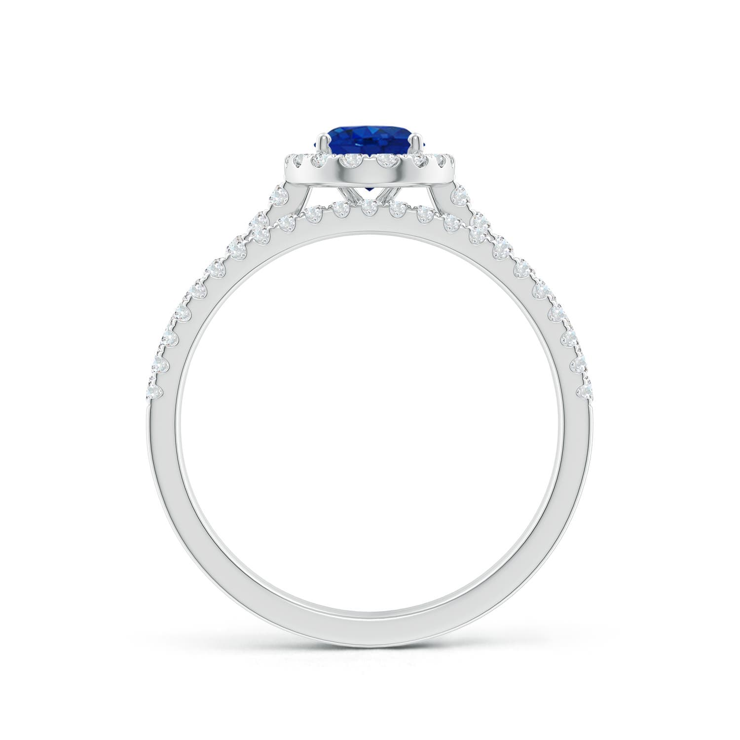 Classic Blue Sapphire and Diamond Bridal Set