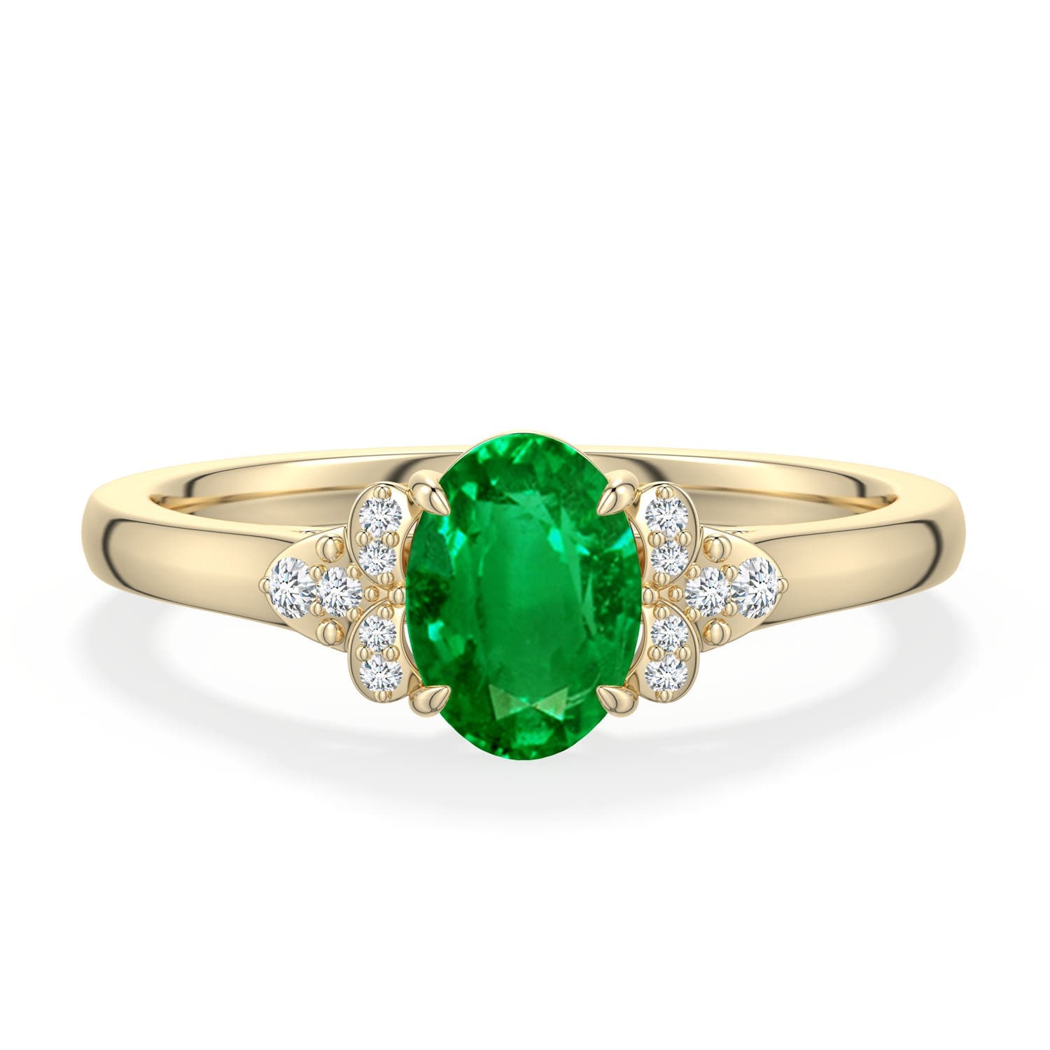 Oval Emerald Engagement Ring