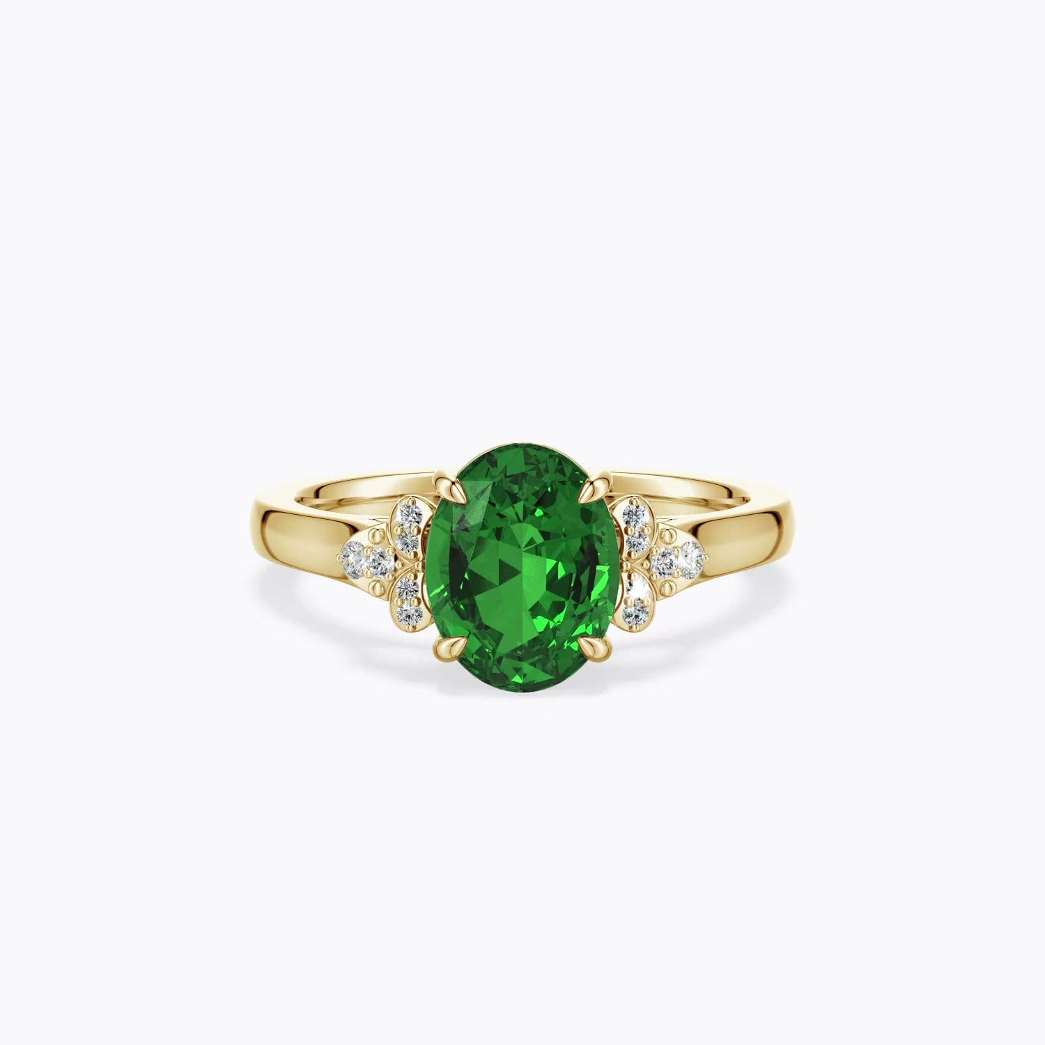 Oval Emerald Engagement Ring