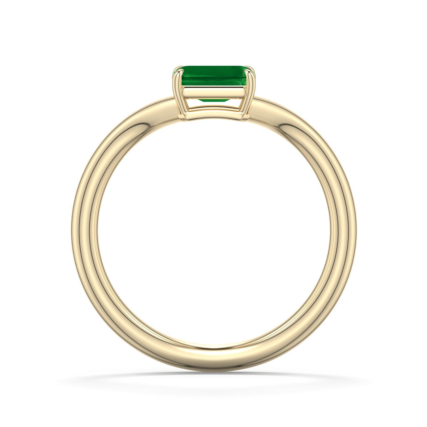 East-West Emerald-Cut Emerald Curved Engagement Ring