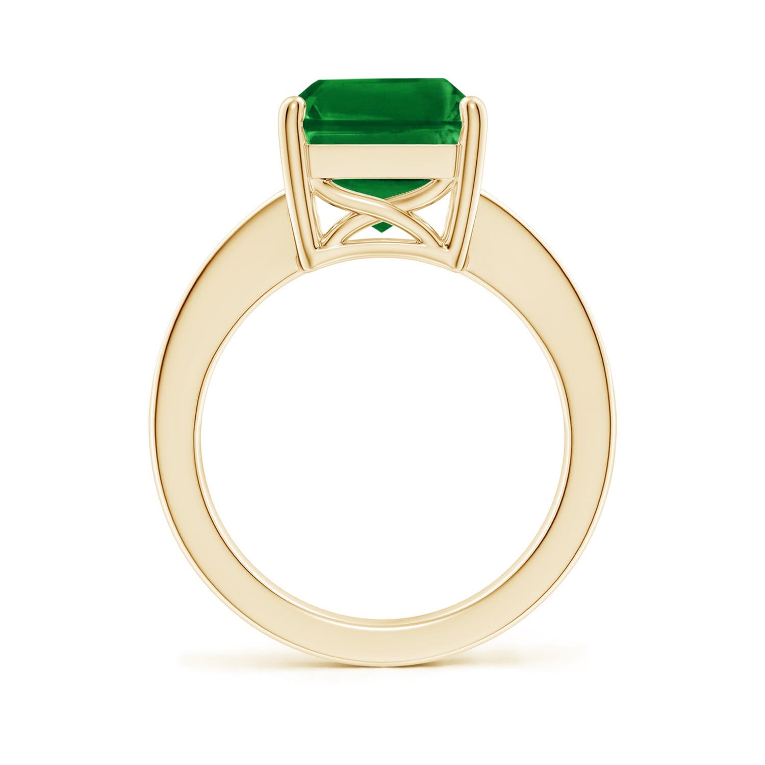 Octagonal Emerald Engagement Ring with Diamonds