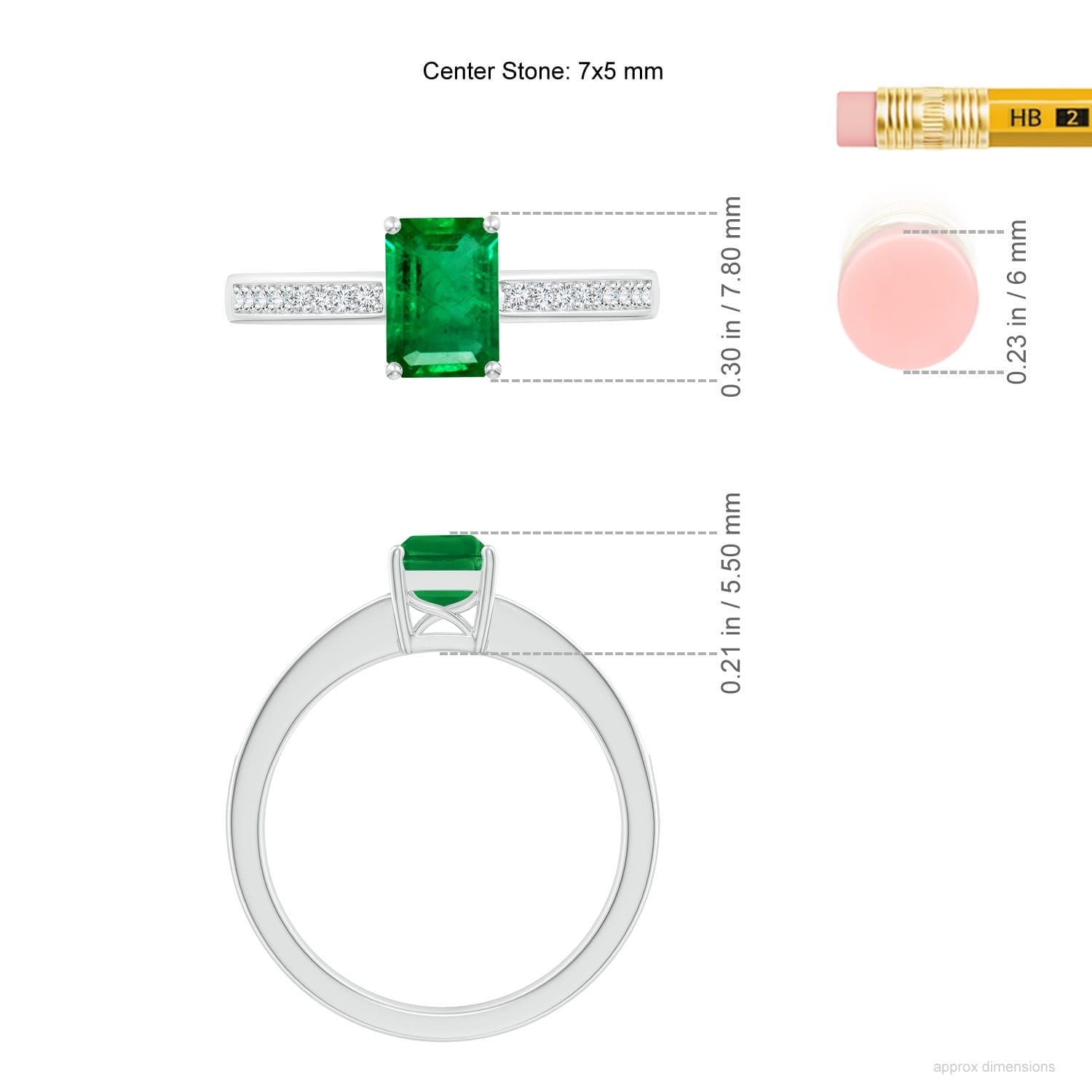 Octagonal Emerald Engagement Ring with Diamonds