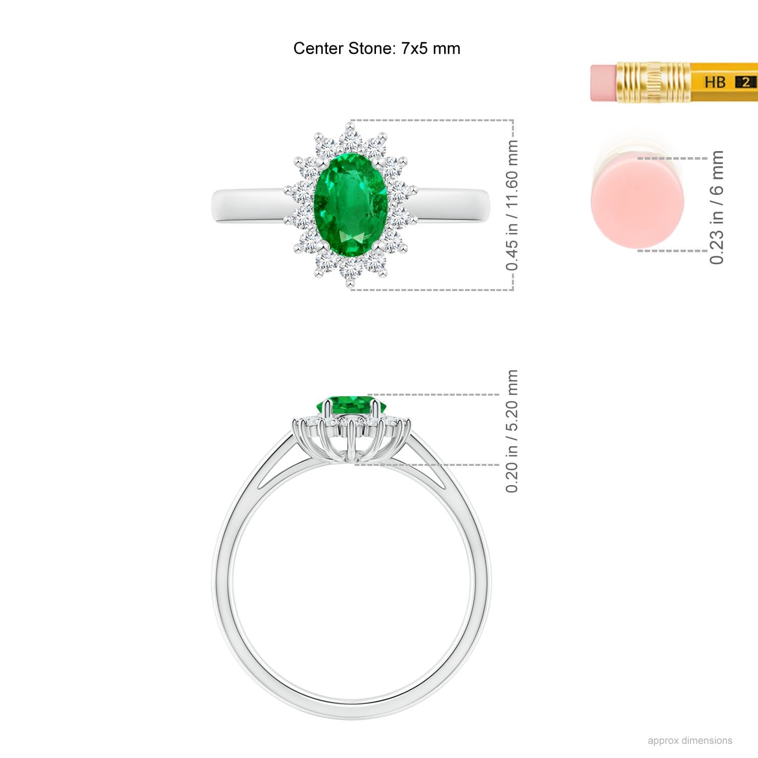 Princess Diana Inspired Emerald Engagement Ring with Diamond Halo