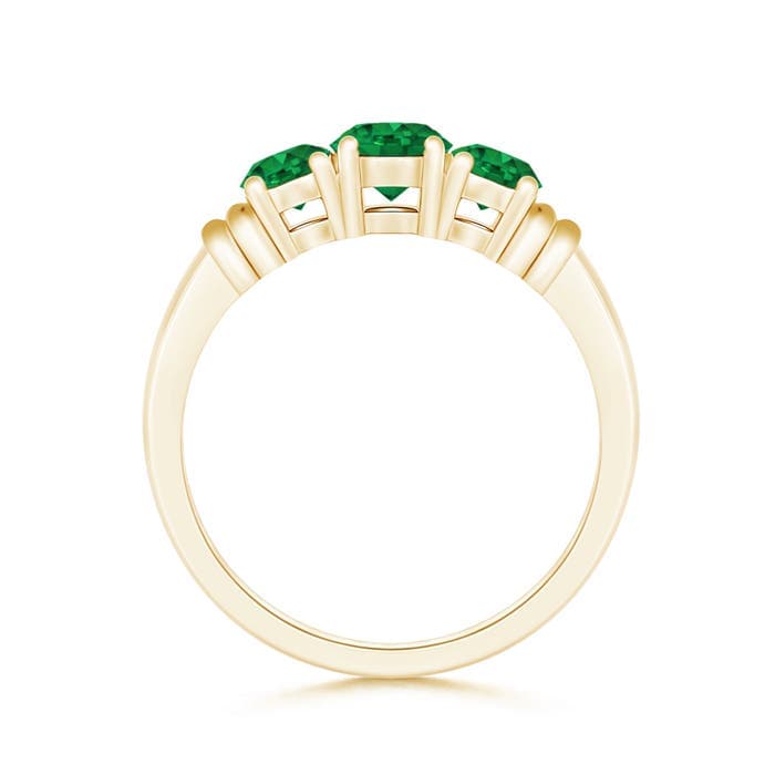 Vintage Style Three Stone Emerald Engagement Ring