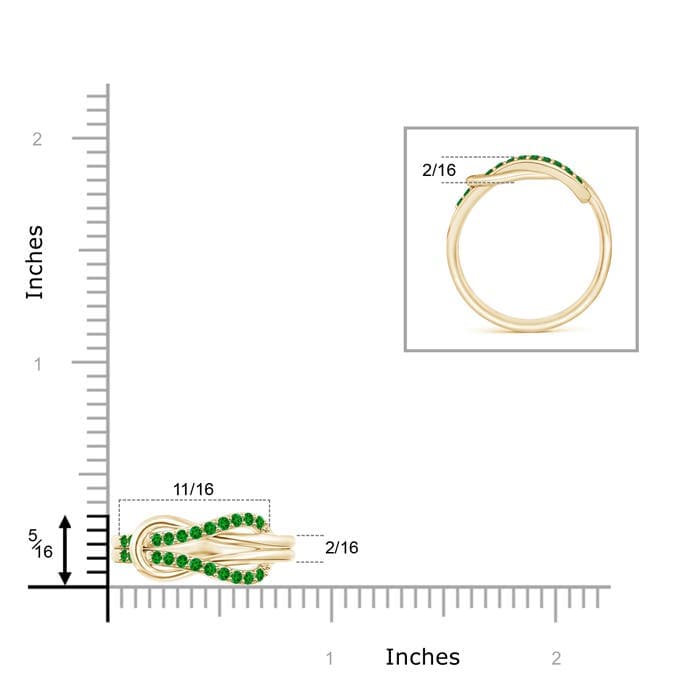 Encrusted Emerald Infinity Love Knot Ring