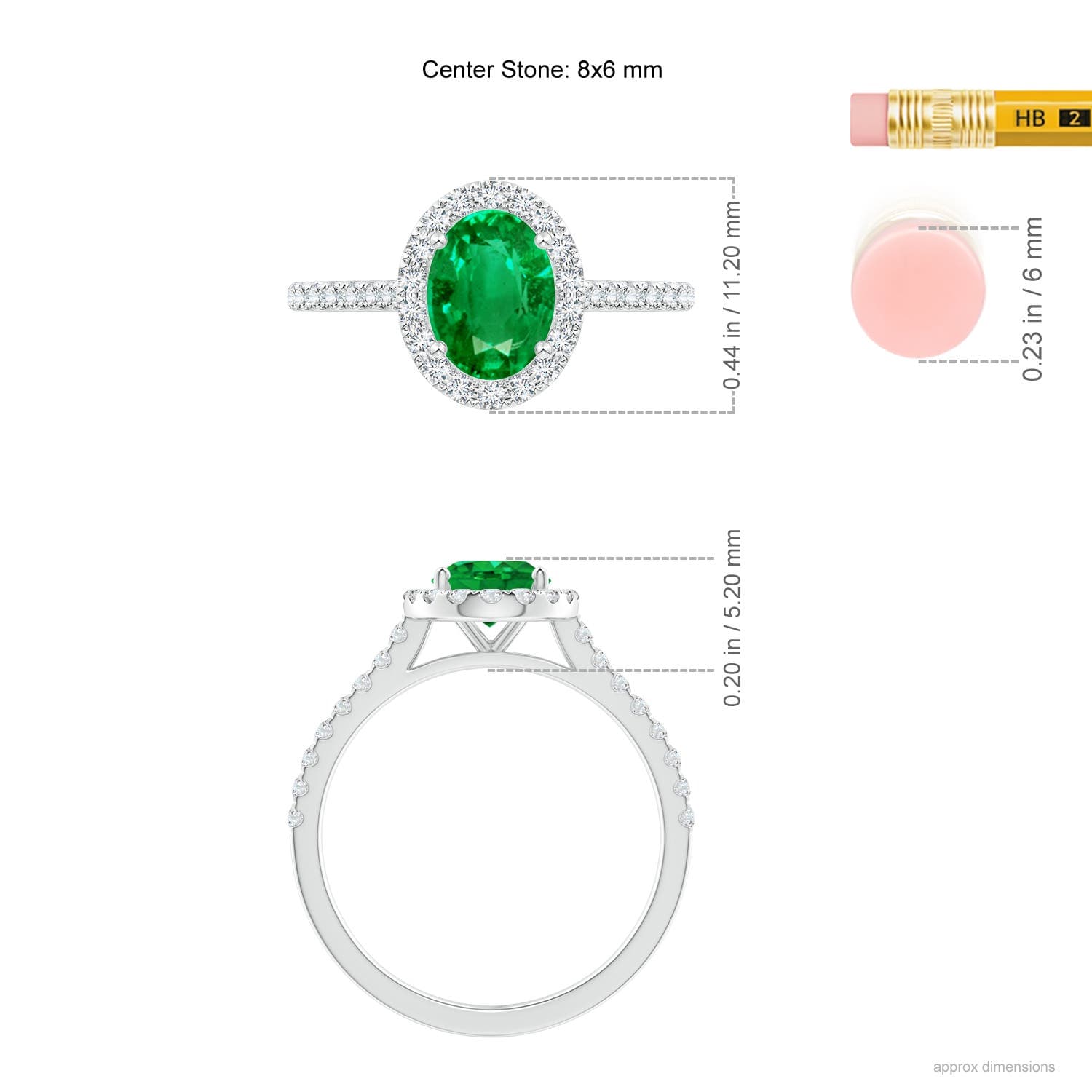 Prong-Set Oval Emerald Halo Engagement Ring with Diamond Accents
