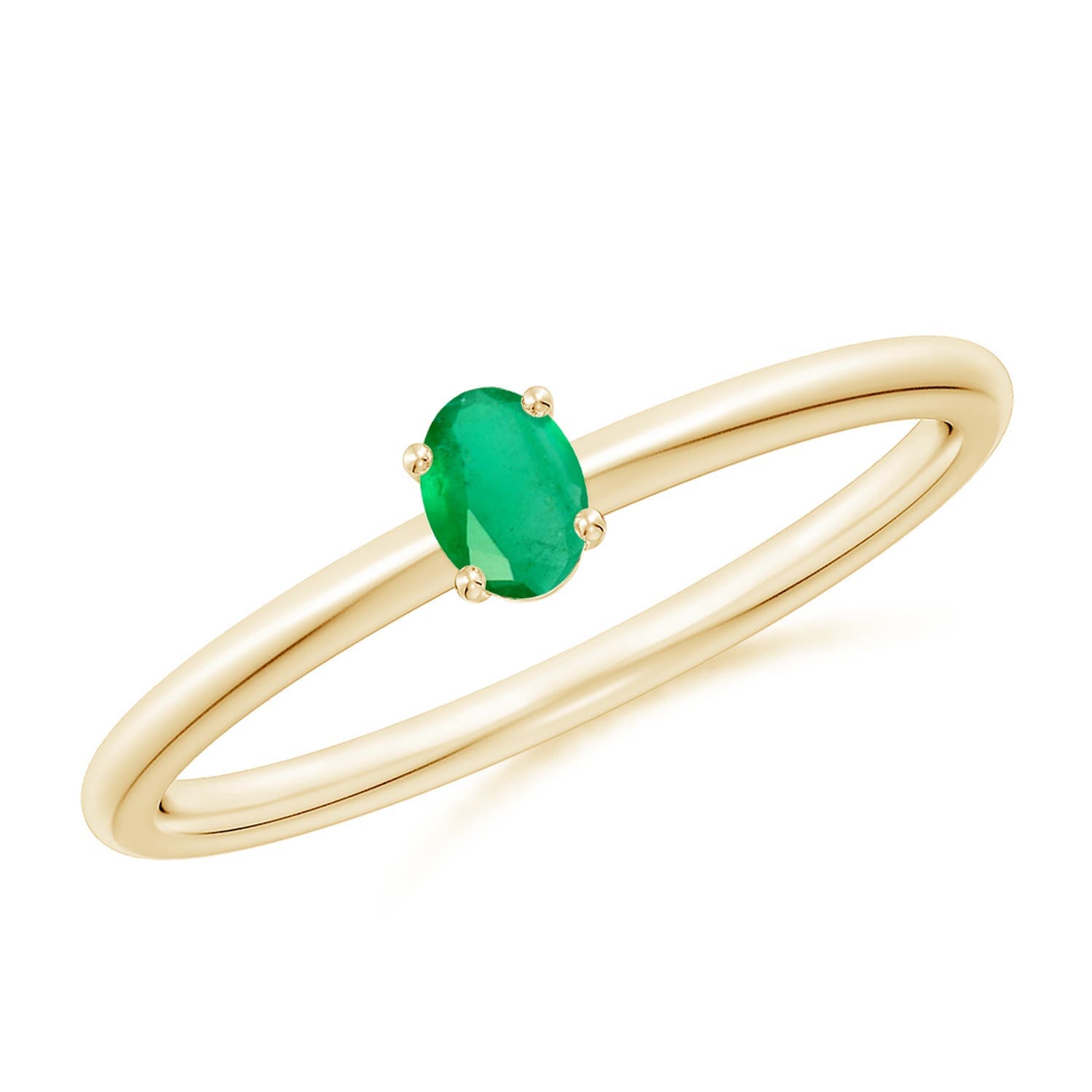 Classic Solitaire Oval Emerald Promise Ring
