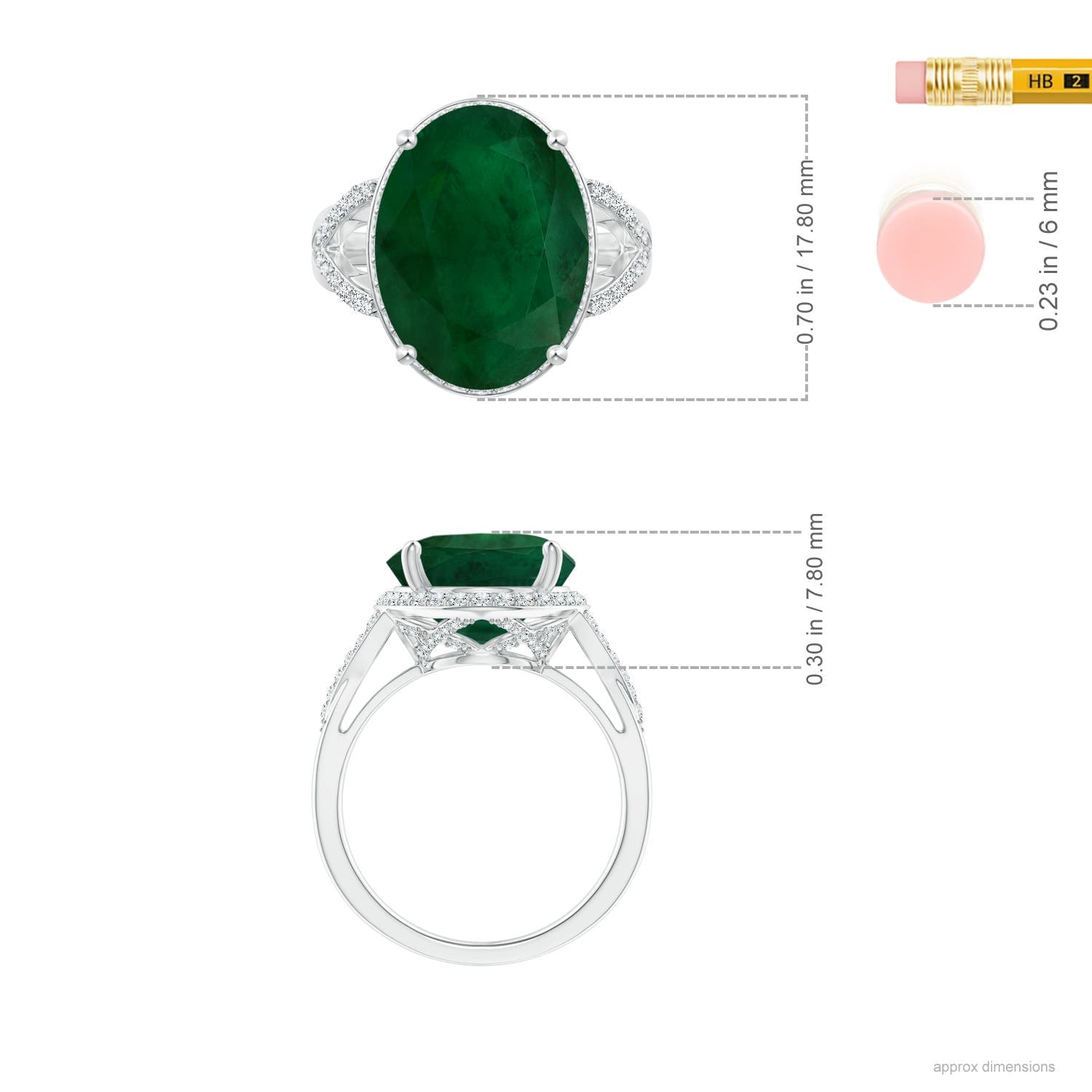 GIA Certified Emerald Split Shank Ring with Diamond Accents
