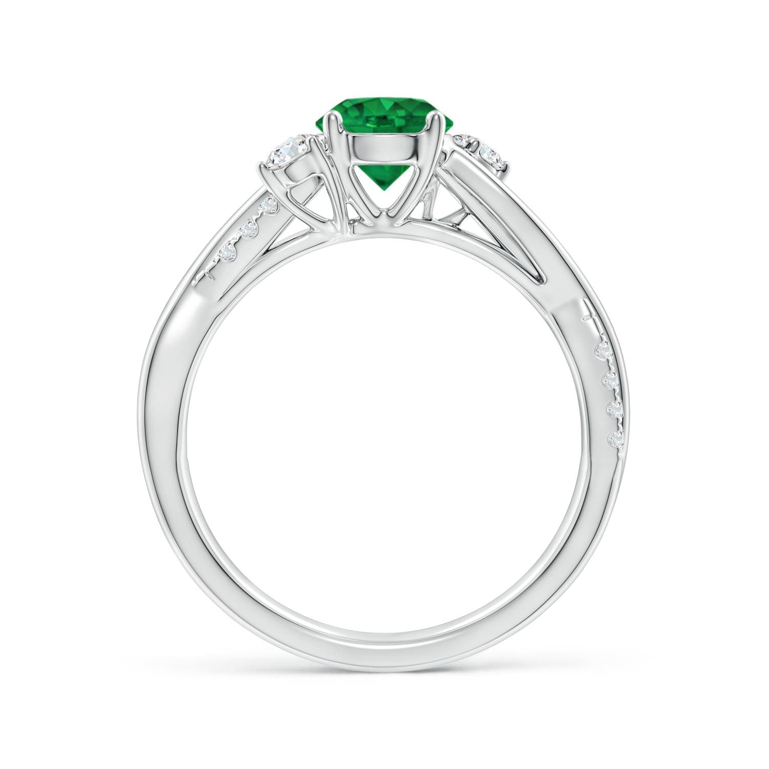 Nature Inspired Emerald & Diamond Twisted Vine Engagement Ring