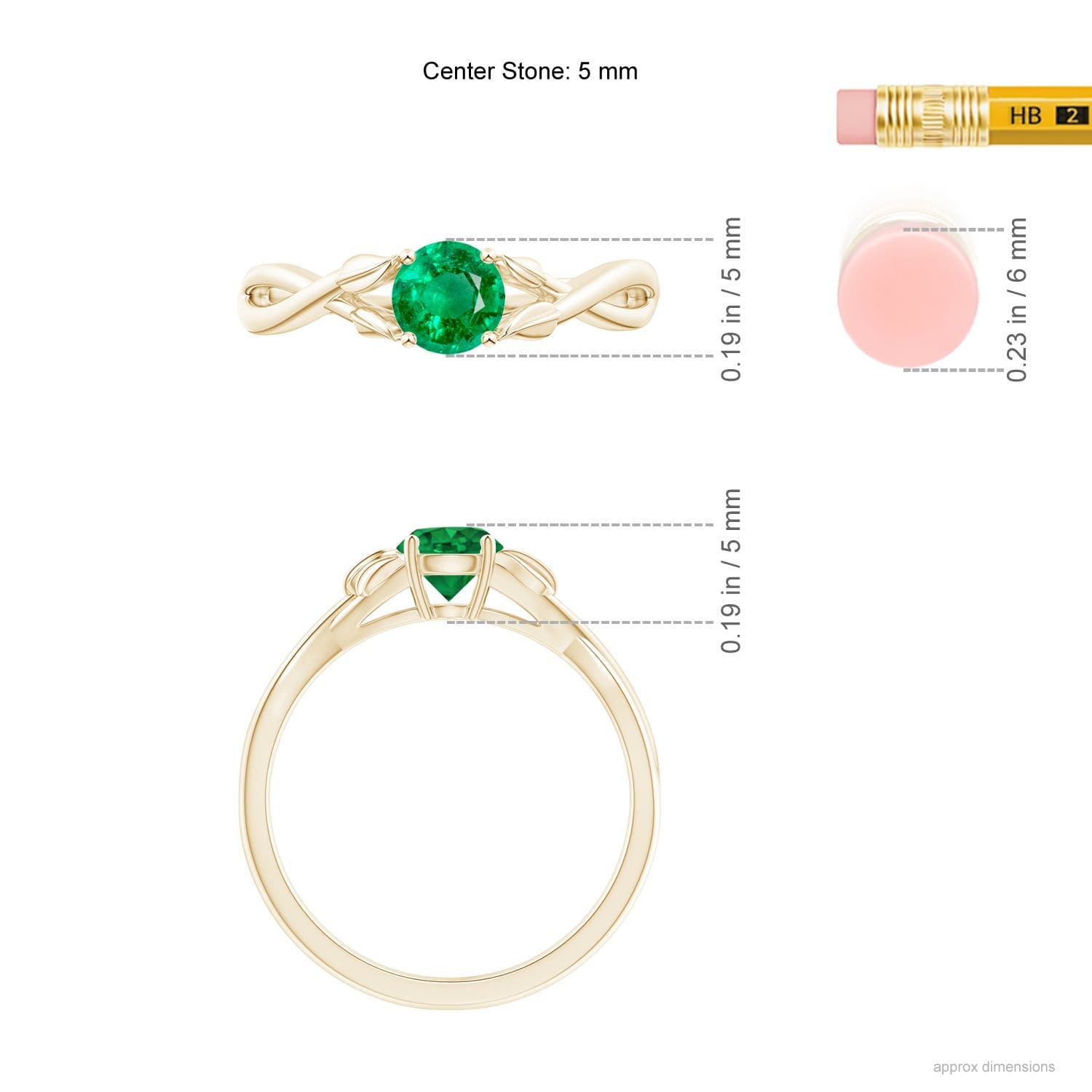 Nature Inspired Emerald Crossover Engagement Ring with Leaf Motifs
