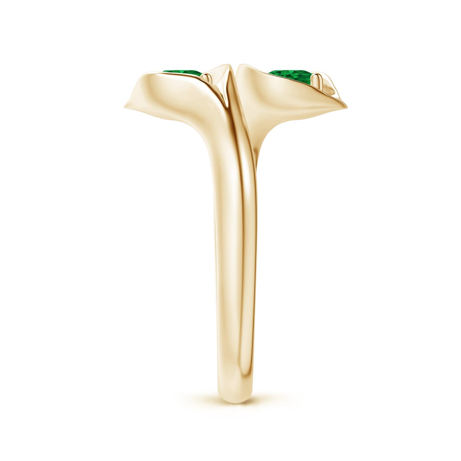 Calla Lily Two Stone Emerald Ring
