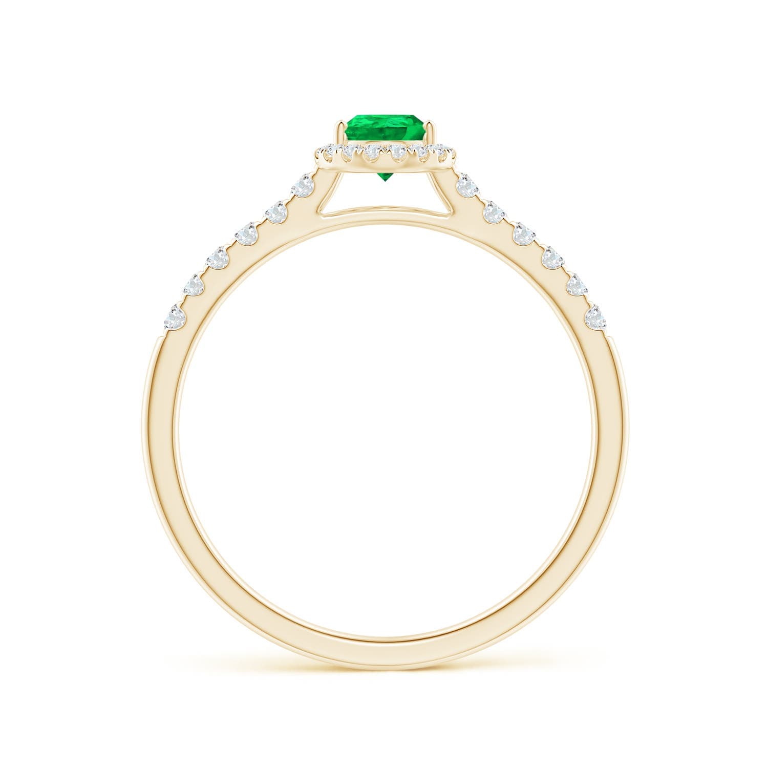 Pear-Shaped Emerald Halo Engagement Ring