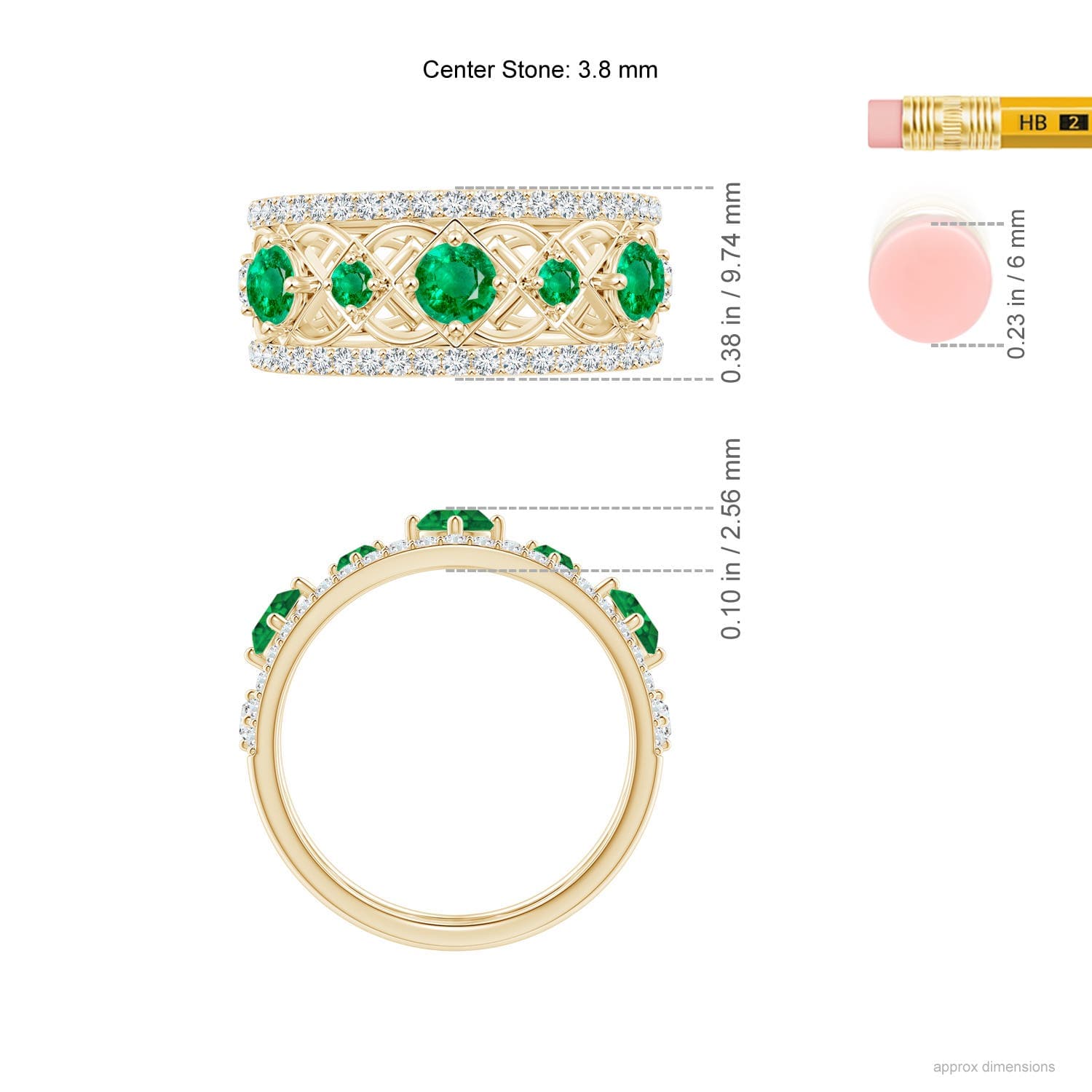 Art Deco Inspired Graduated Emerald and Diamond Ring