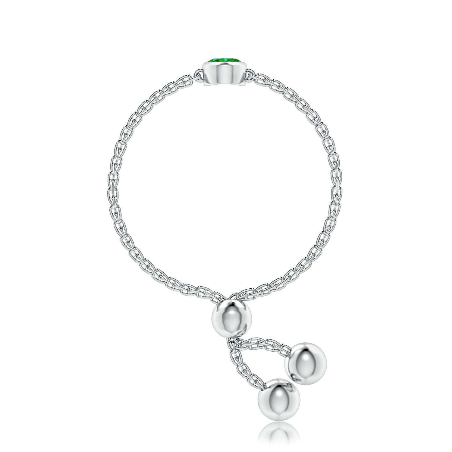 Bezel-Set Oval Emerald Bolo Ring