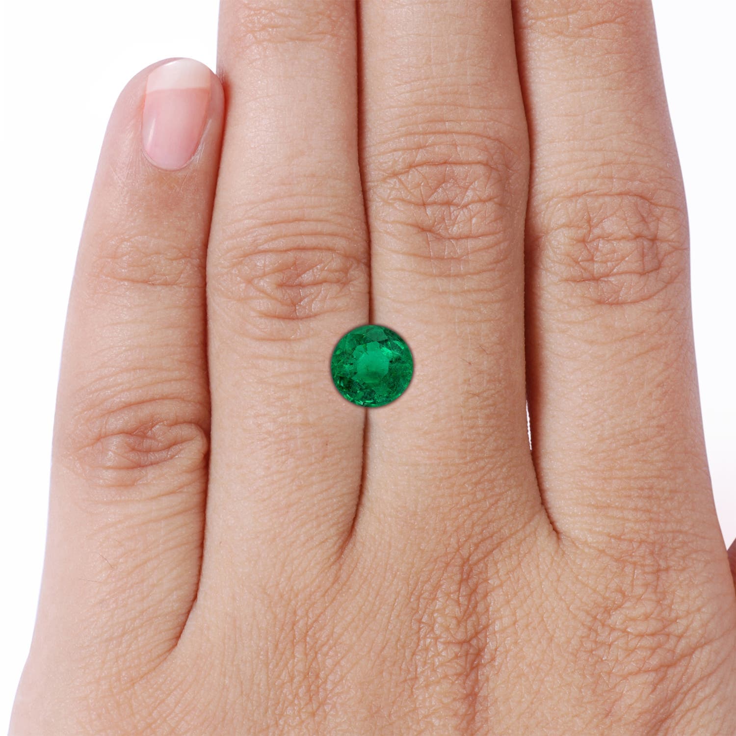 GIA Certified Round Emerald Reverse Tapered Shank Ring with Halo