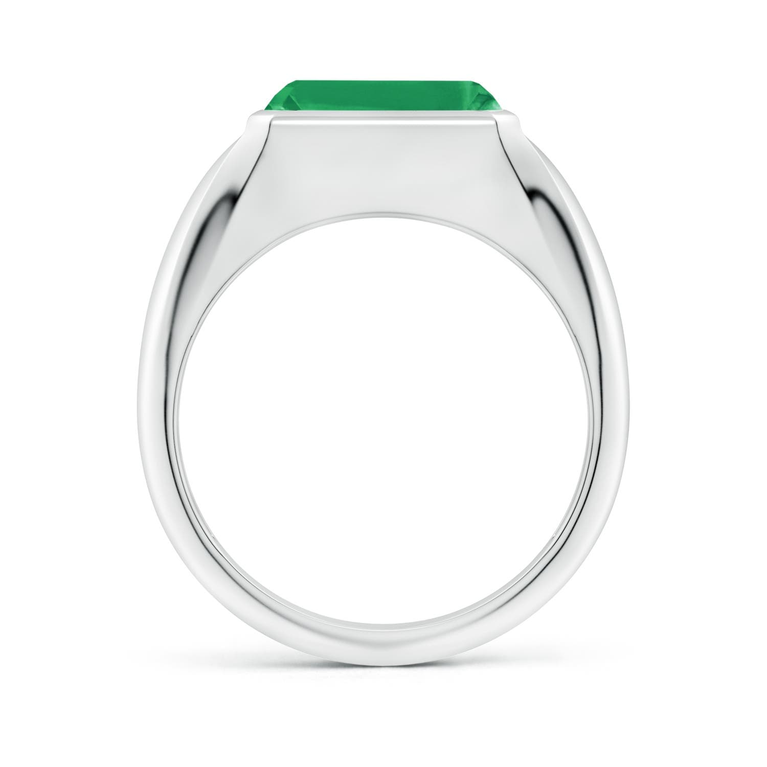 Emerald-Cut Emerald Signet Engagement Ring