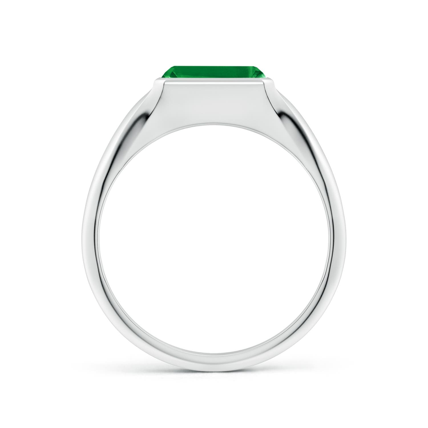 Emerald-Cut Emerald Signet Engagement Ring