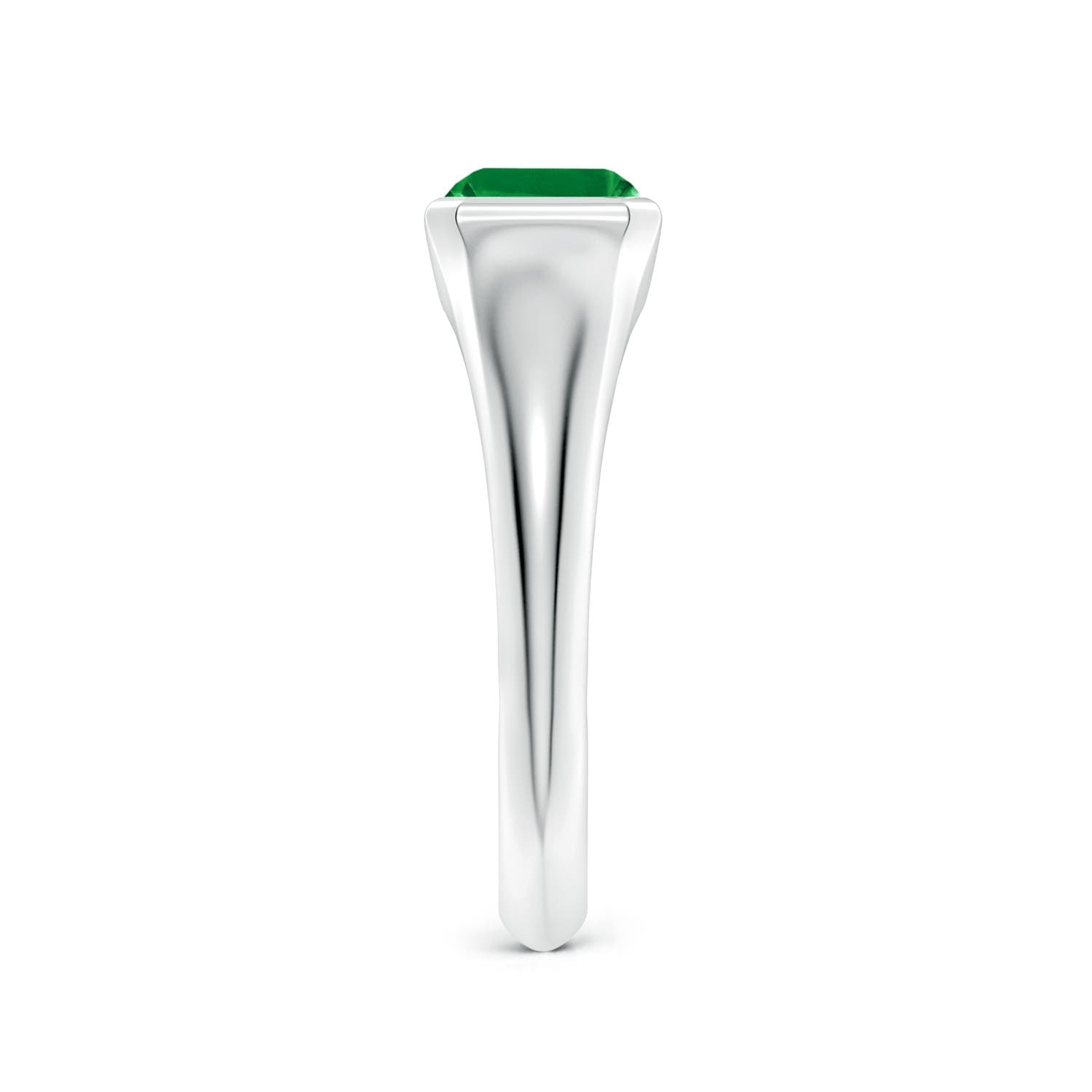Emerald-Cut Emerald Signet Engagement Ring