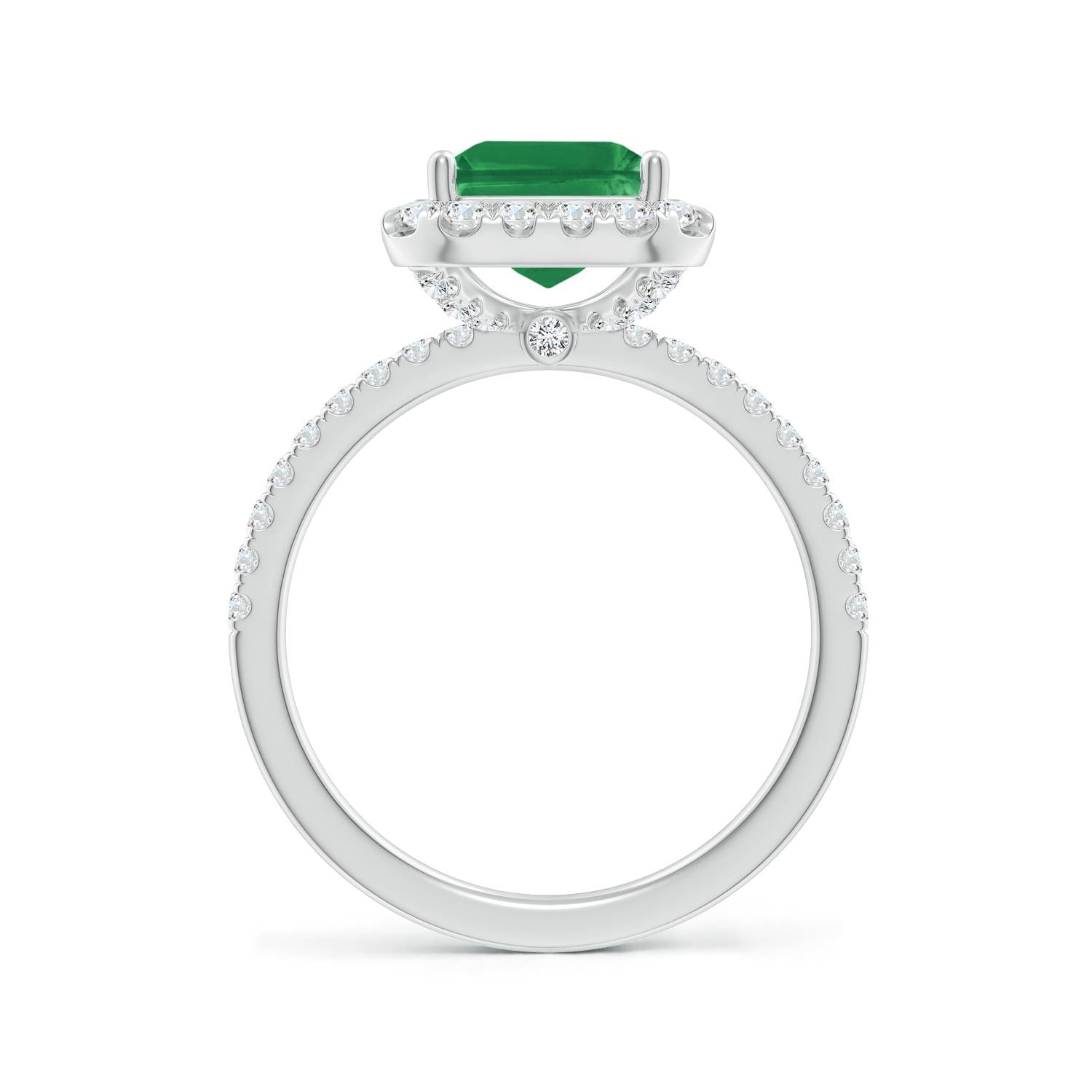 Emerald-Cut Emerald Classic Halo Engagement Ring
