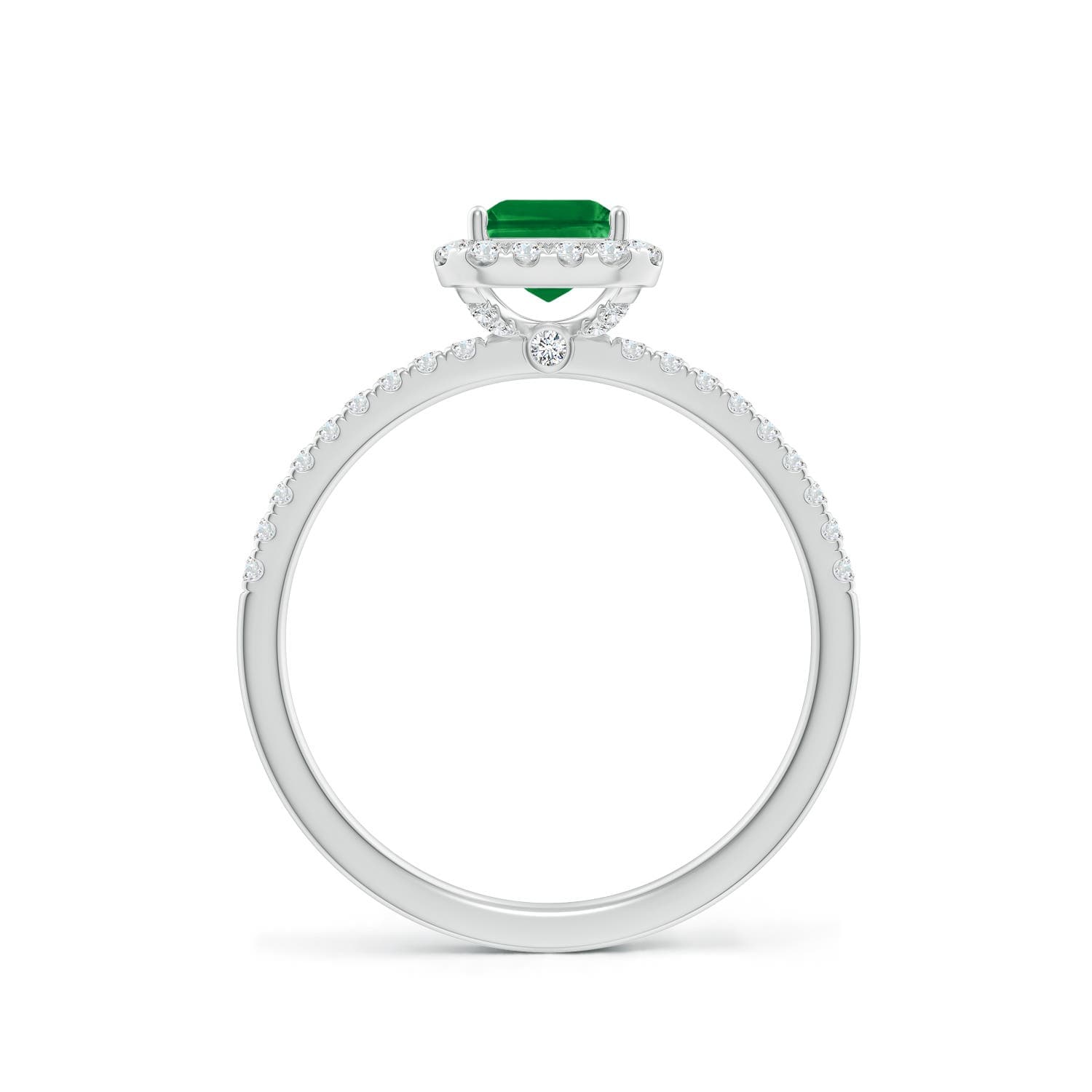 Emerald-Cut Emerald Classic Halo Engagement Ring