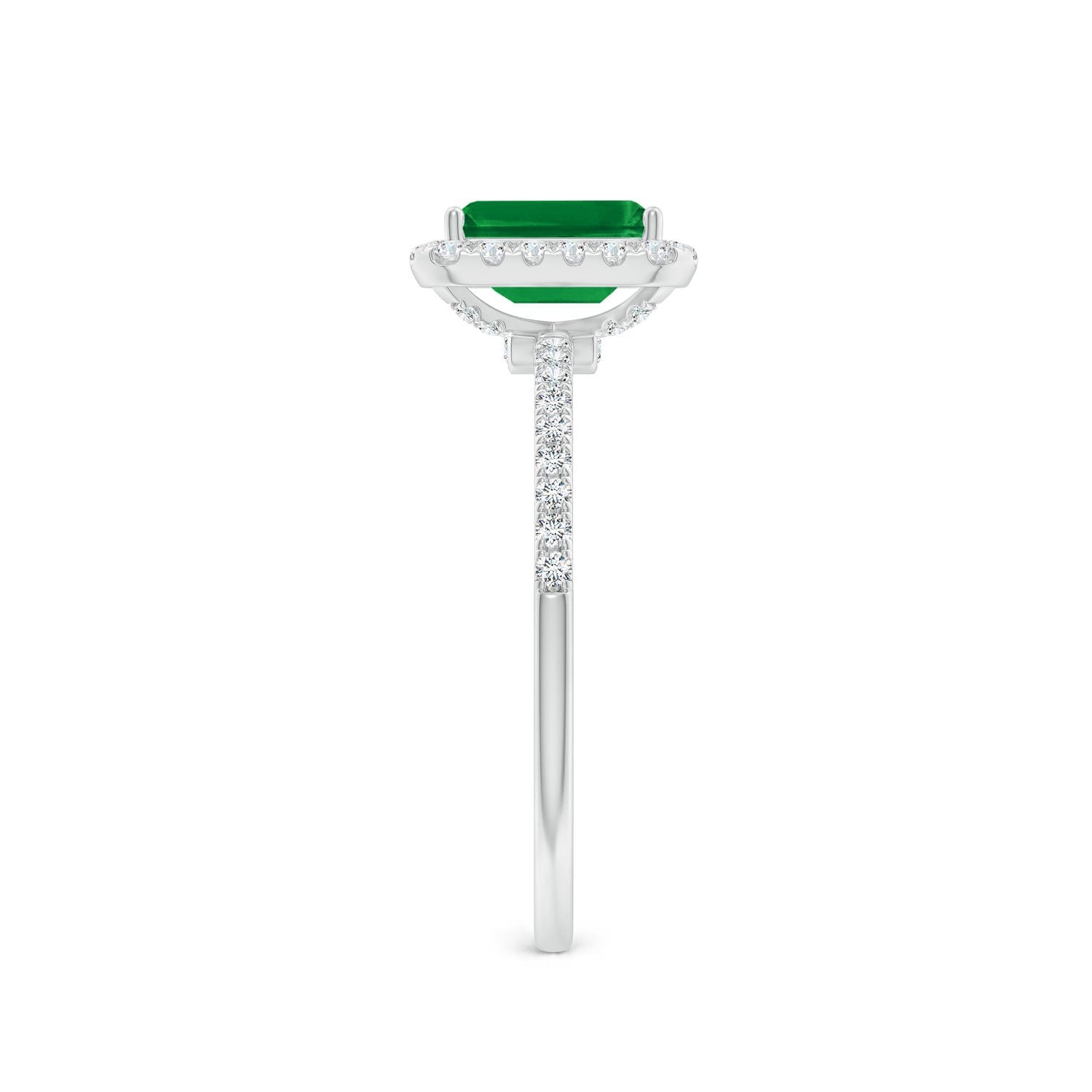 Emerald-Cut Emerald Classic Halo Engagement Ring