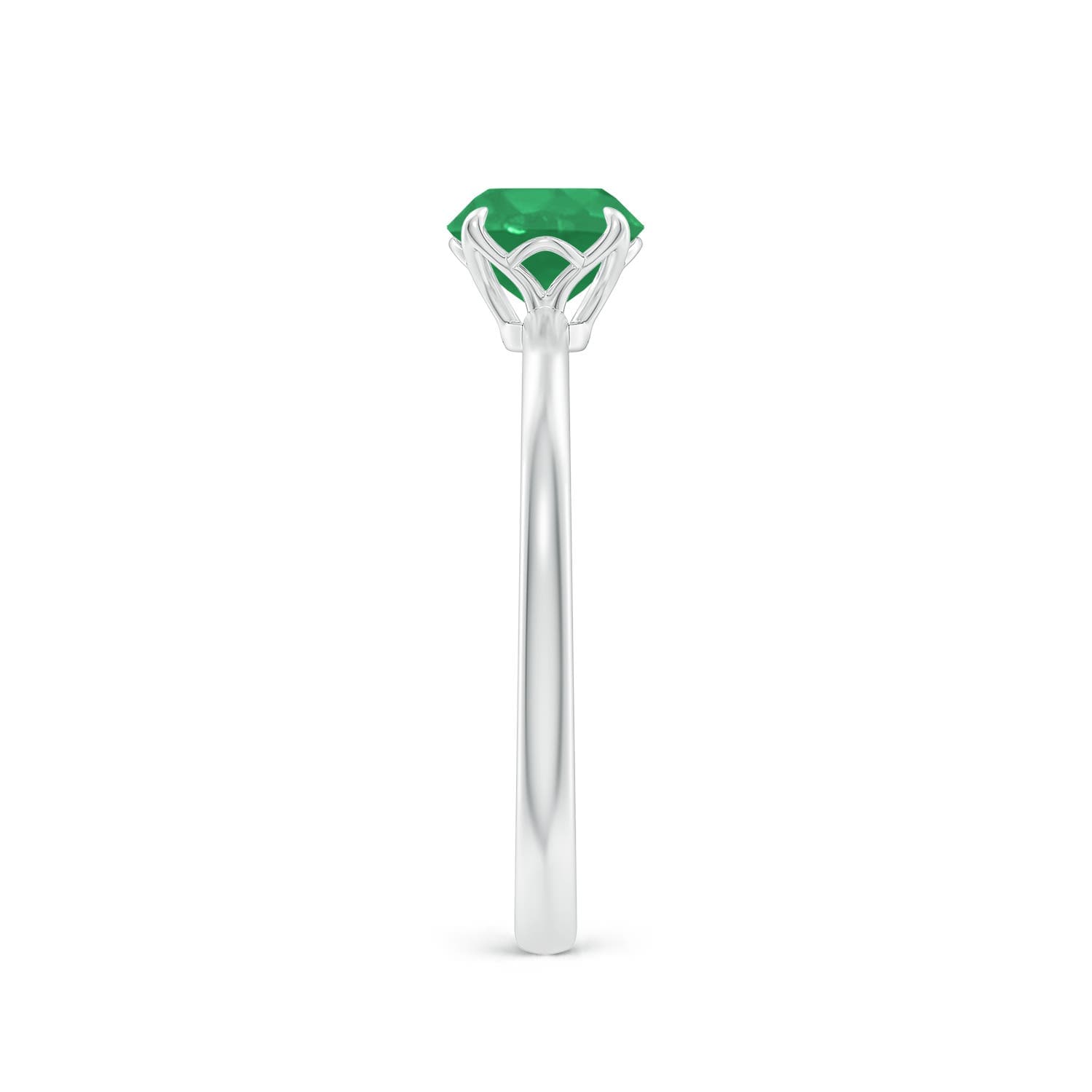 Solitaire Round Claw-Set Emerald Classic Engagement Ring