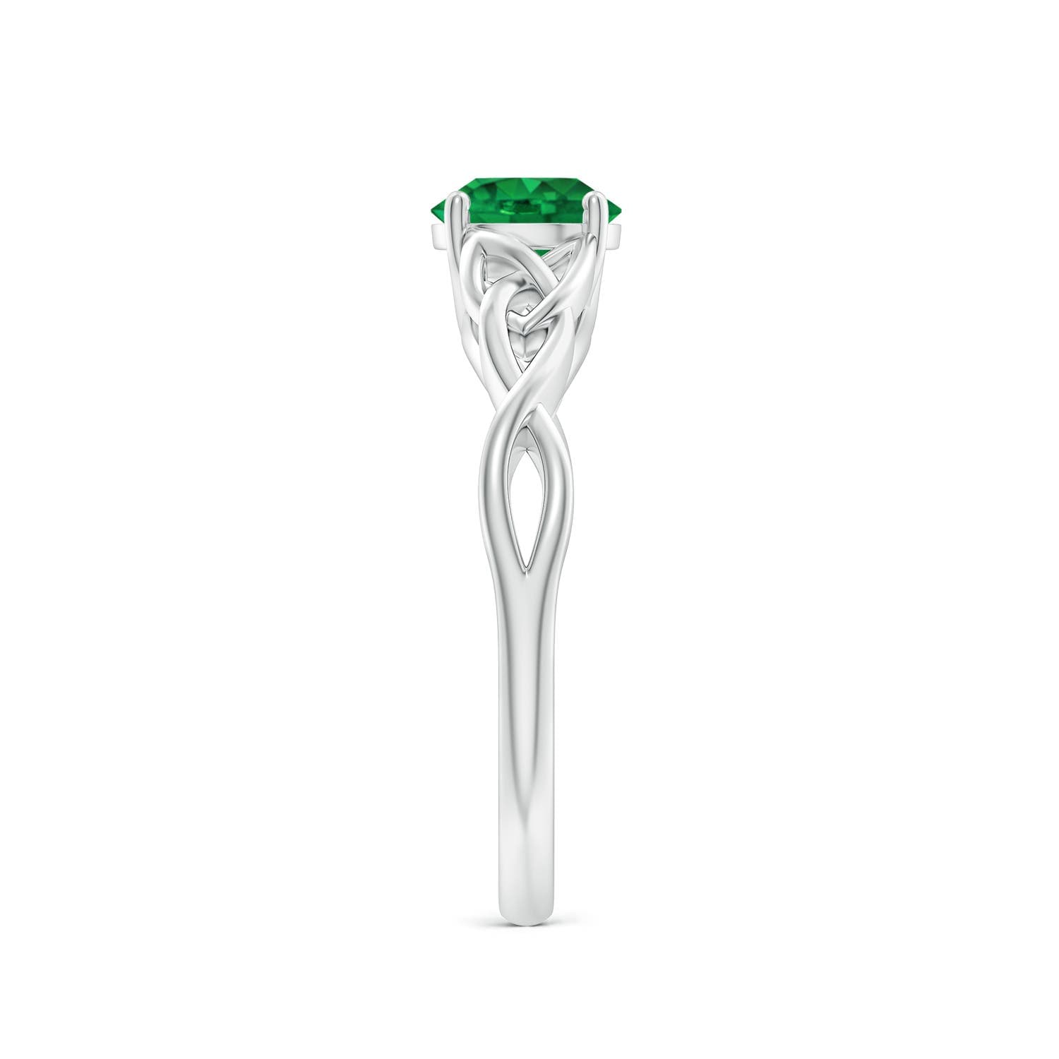 Round Emerald Celtic Knot Engagement Ring