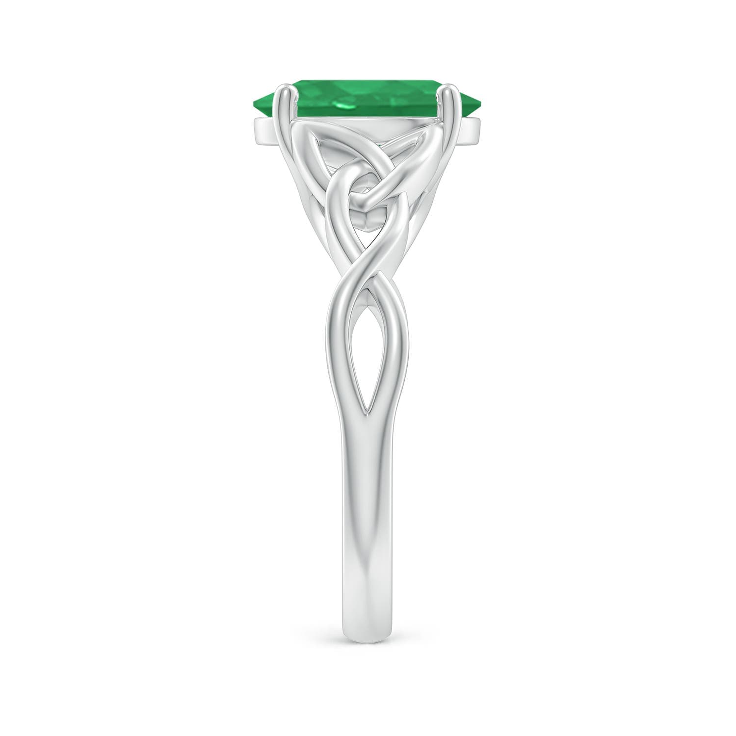 Oval Emerald Celtic Knot Engagement Ring