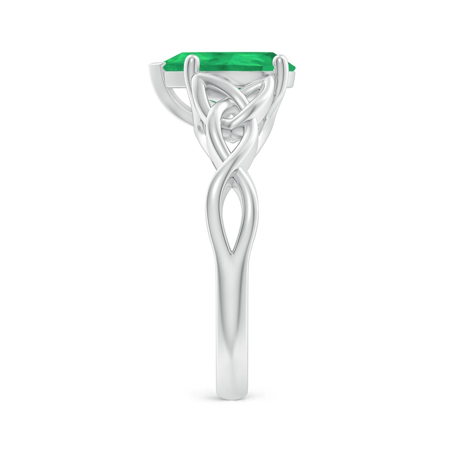 Pear-Shaped Emerald Celtic Knot Engagement Ring