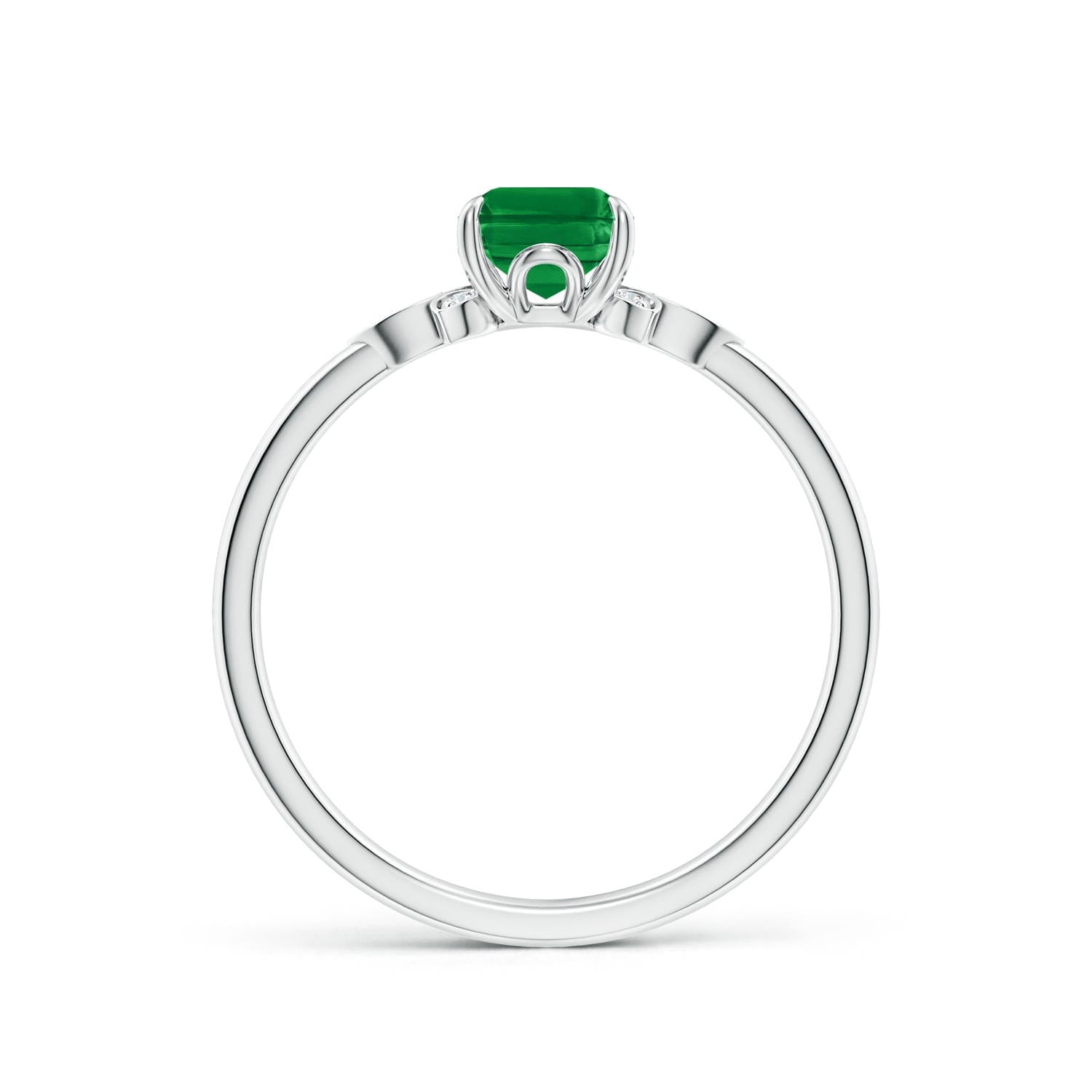 Nature-Inspired Emerald-Cut Emerald Engagement Ring