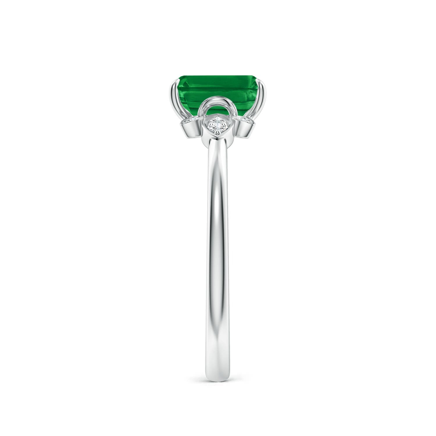 Nature-Inspired Emerald-Cut Emerald Engagement Ring