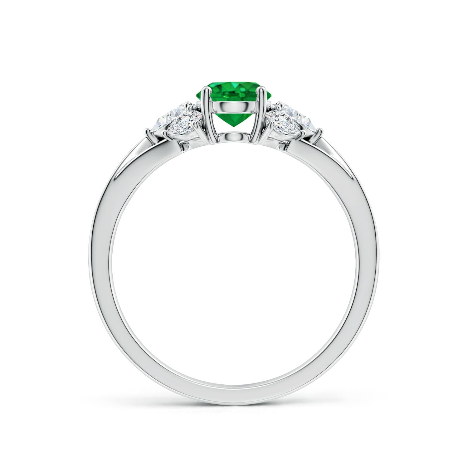 Oval Emerald Engagement Ring with Pear Diamonds