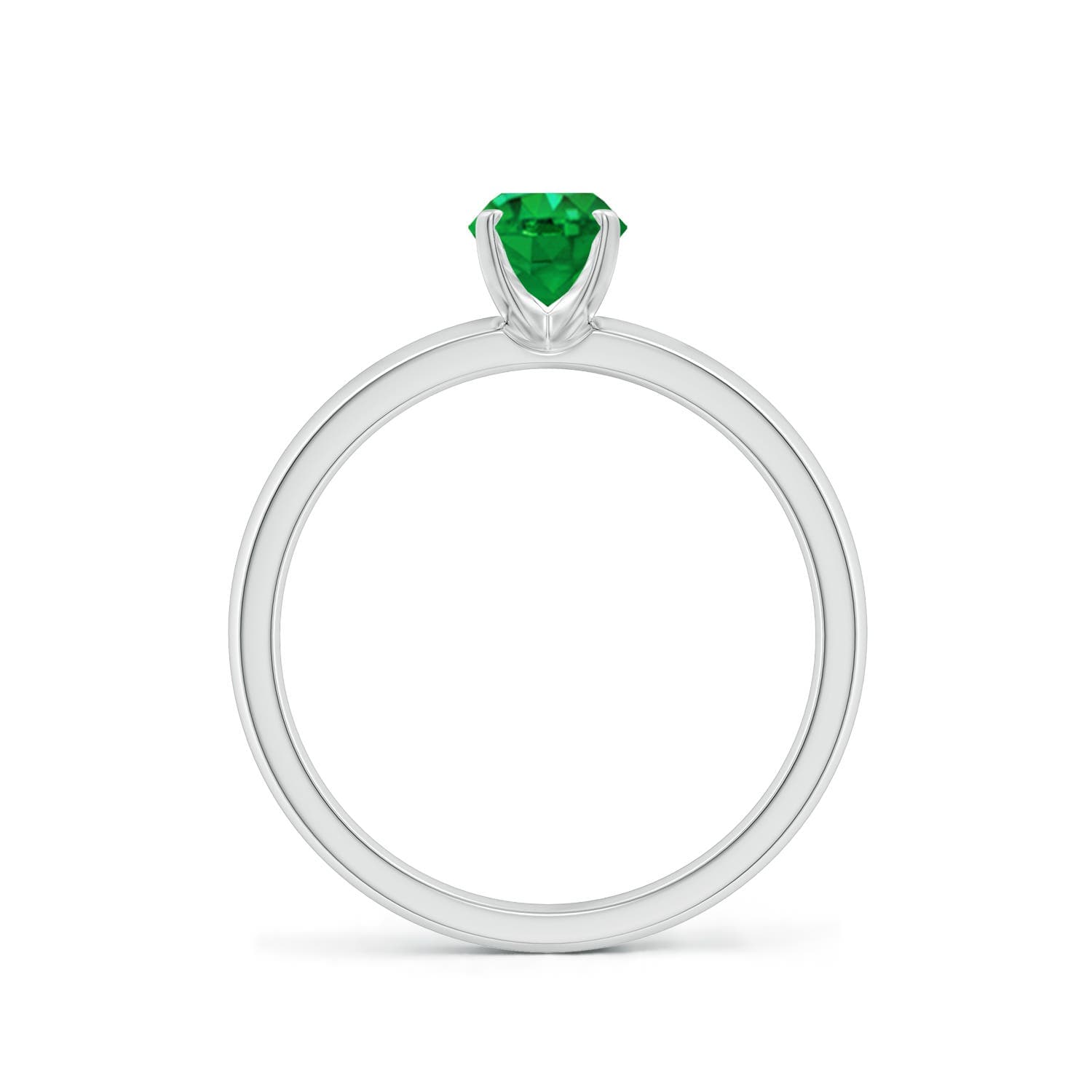 Prong-Set Oval Emerald Solitaire Engagement Ring