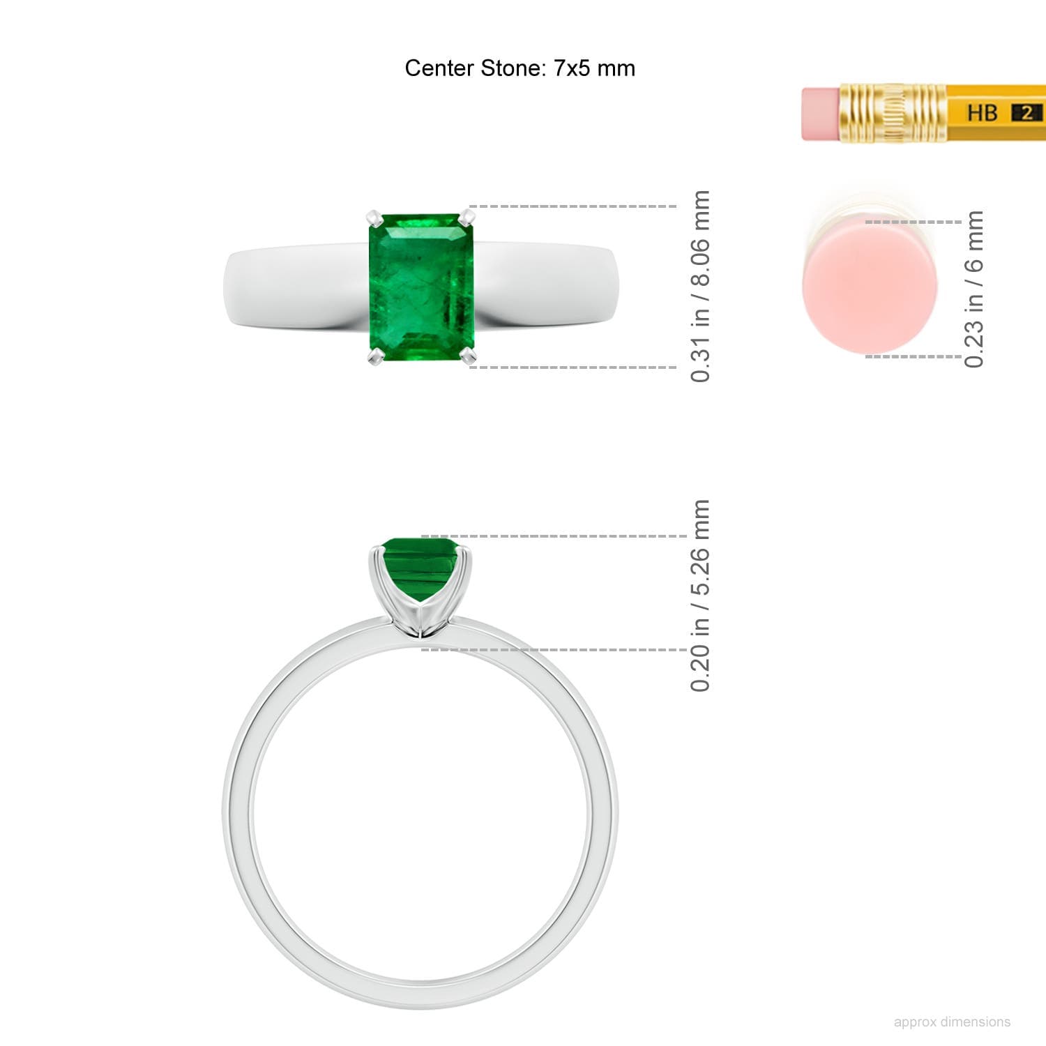 Prong-Set Emerald-Cut Emerald Solitaire Engagement Ring