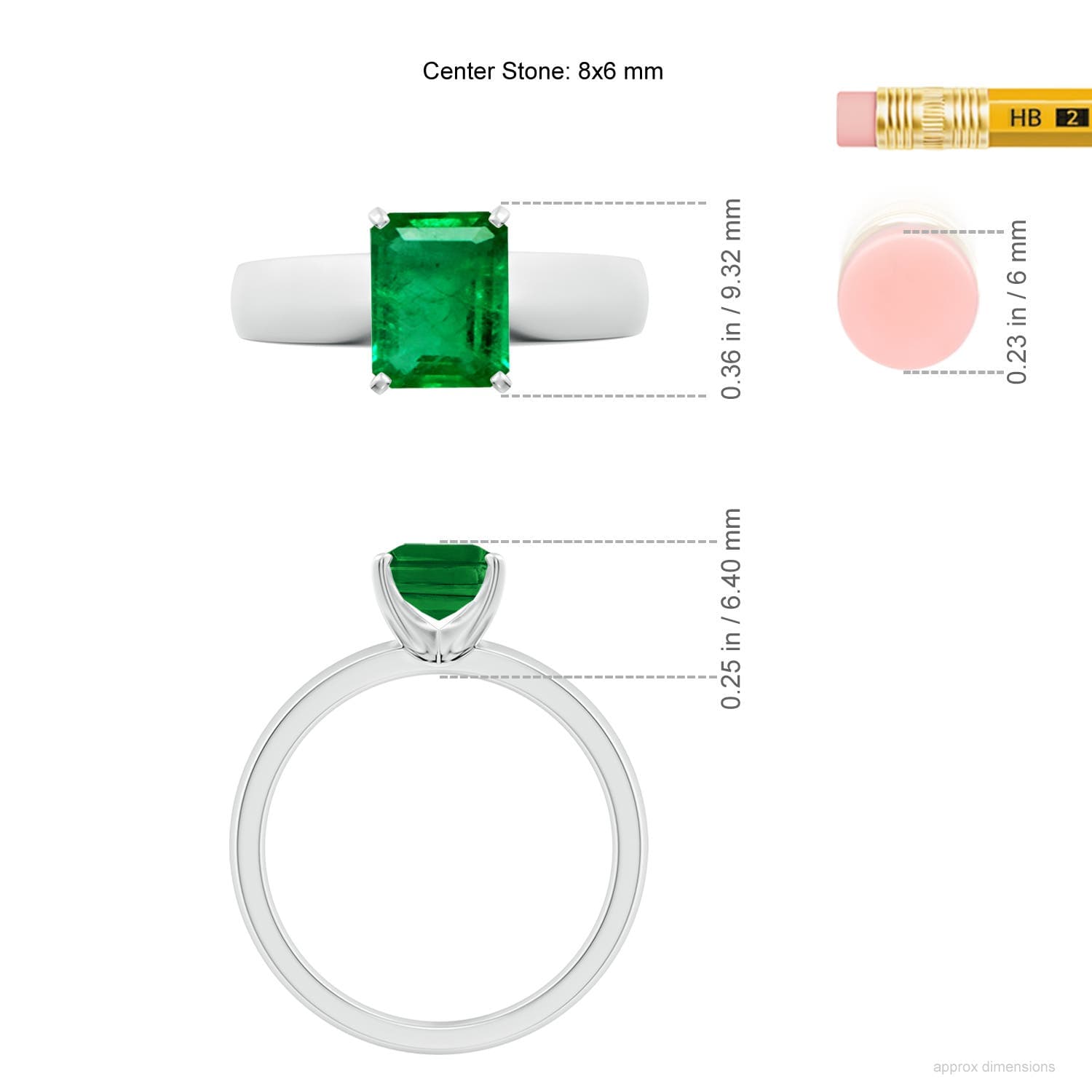 Prong-Set Emerald-Cut Emerald Solitaire Engagement Ring