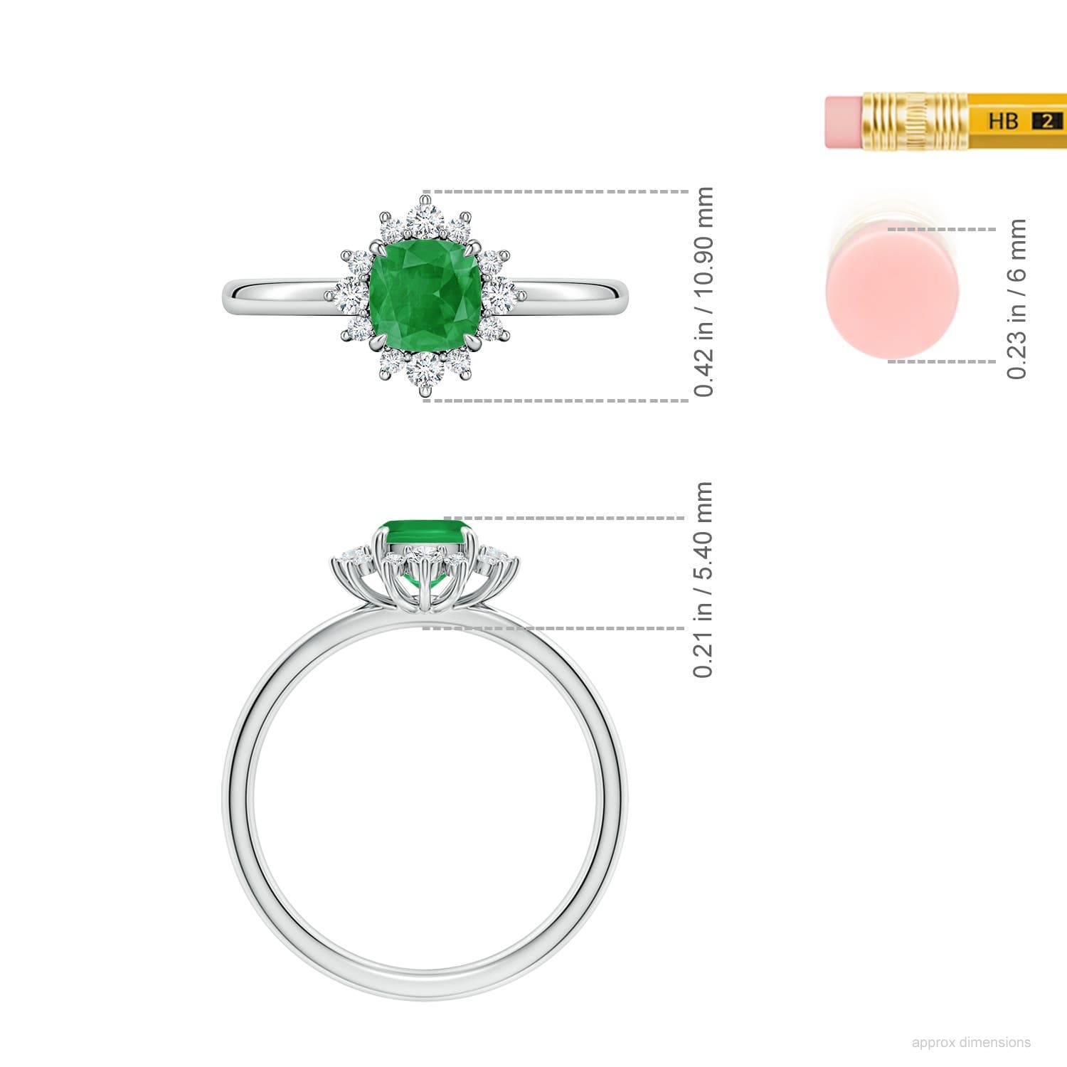 Cushion Emerald Ornate Halo Engagement Ring