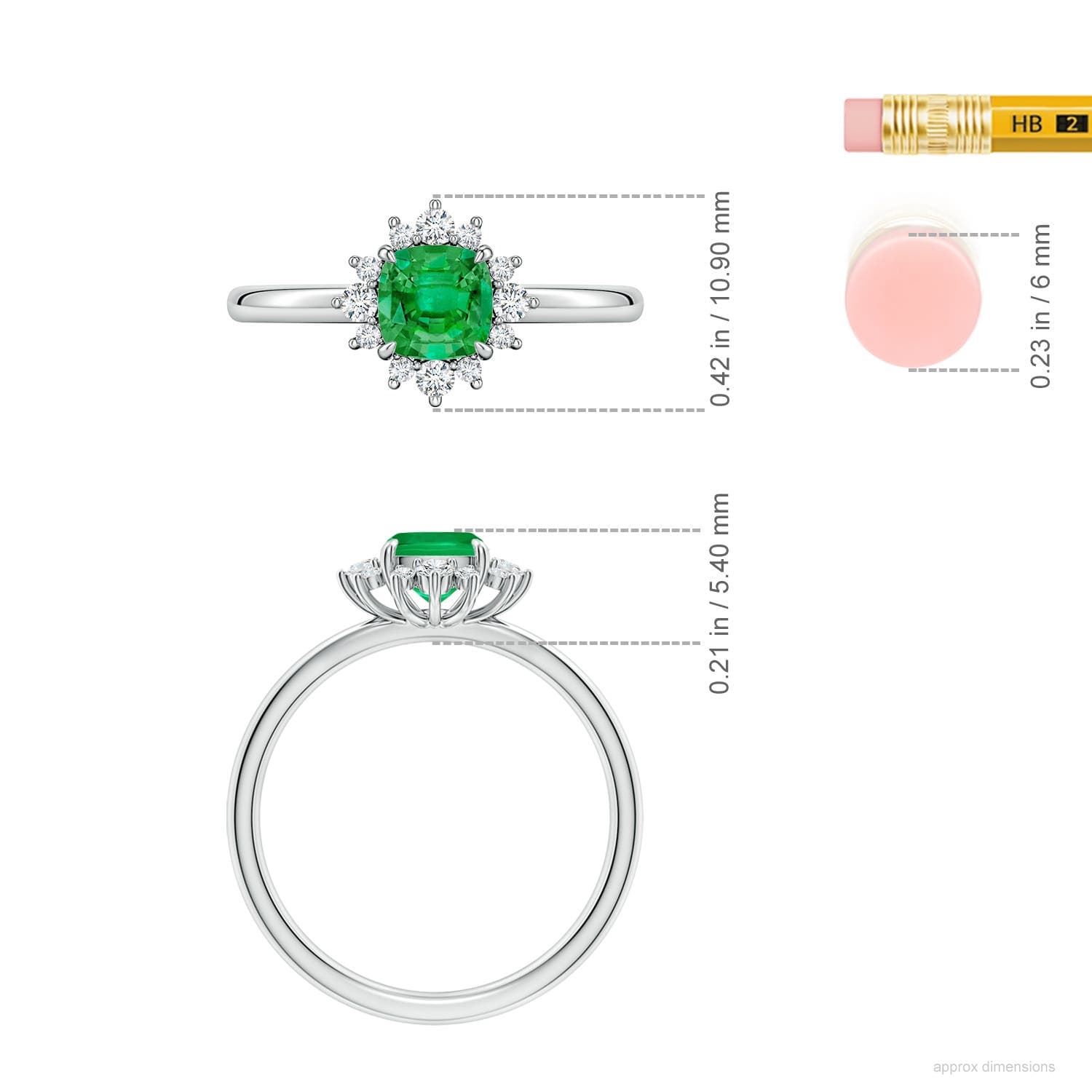 Cushion Emerald Ornate Halo Engagement Ring