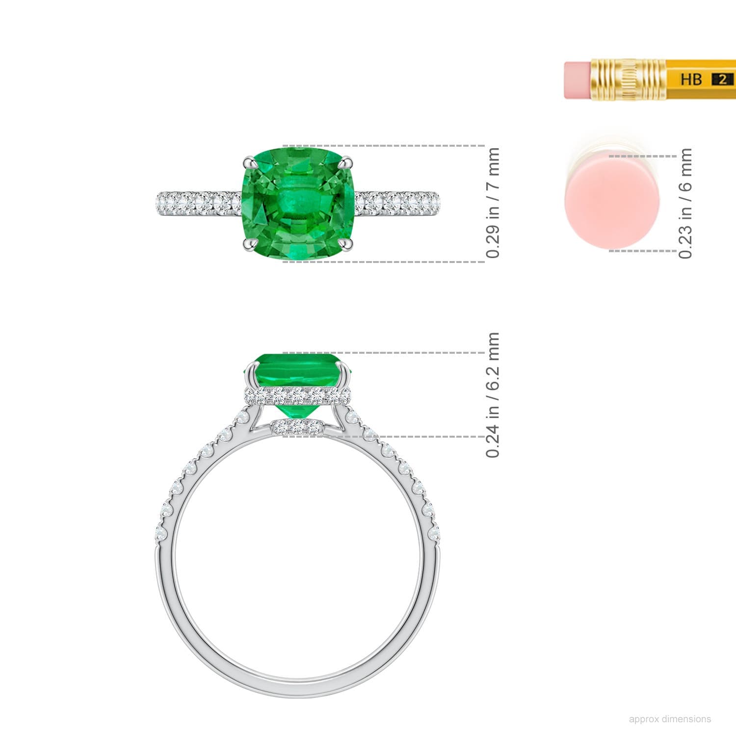 Cushion Emerald Double Hidden Halo Engagement Ring