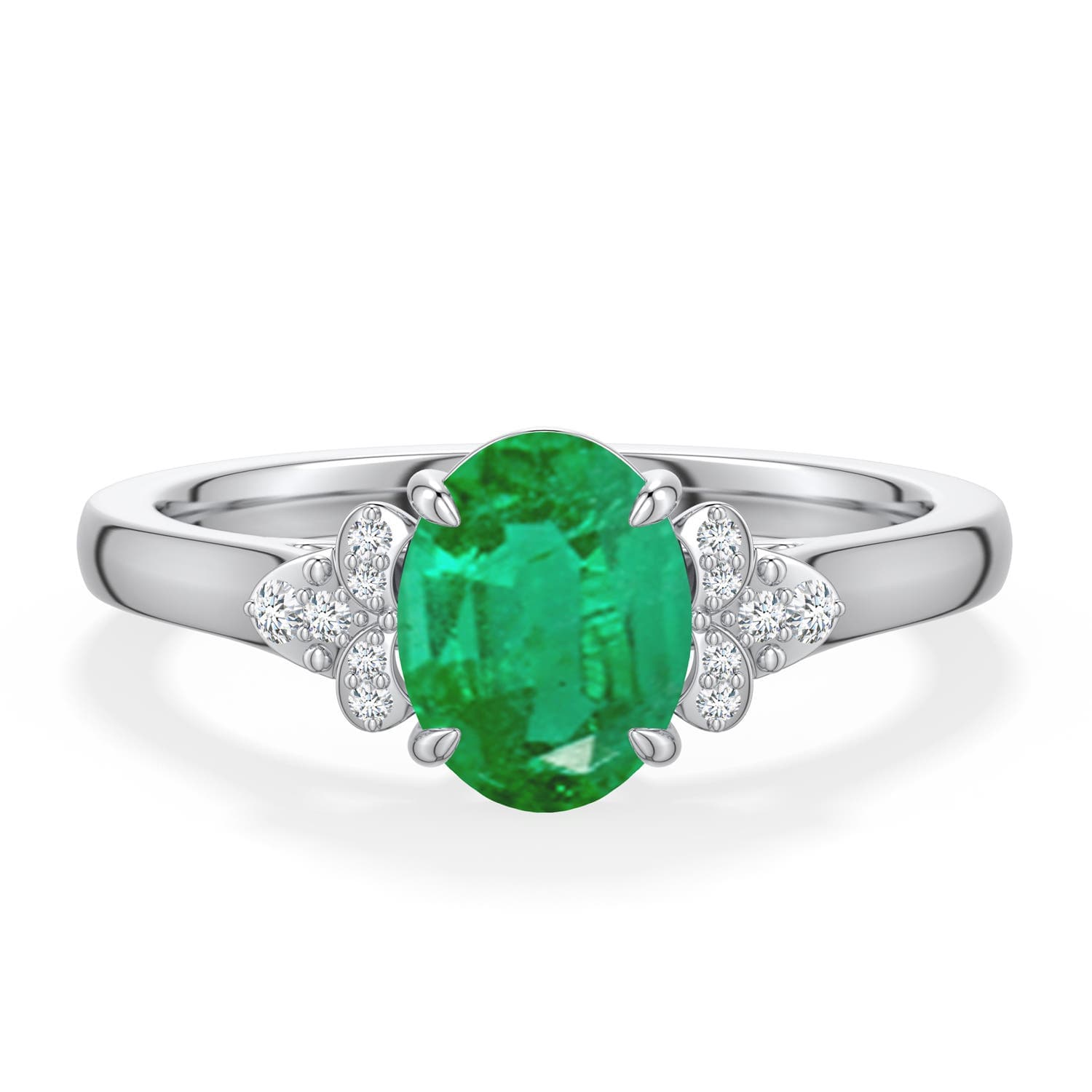 Oval Emerald Engagement Ring
