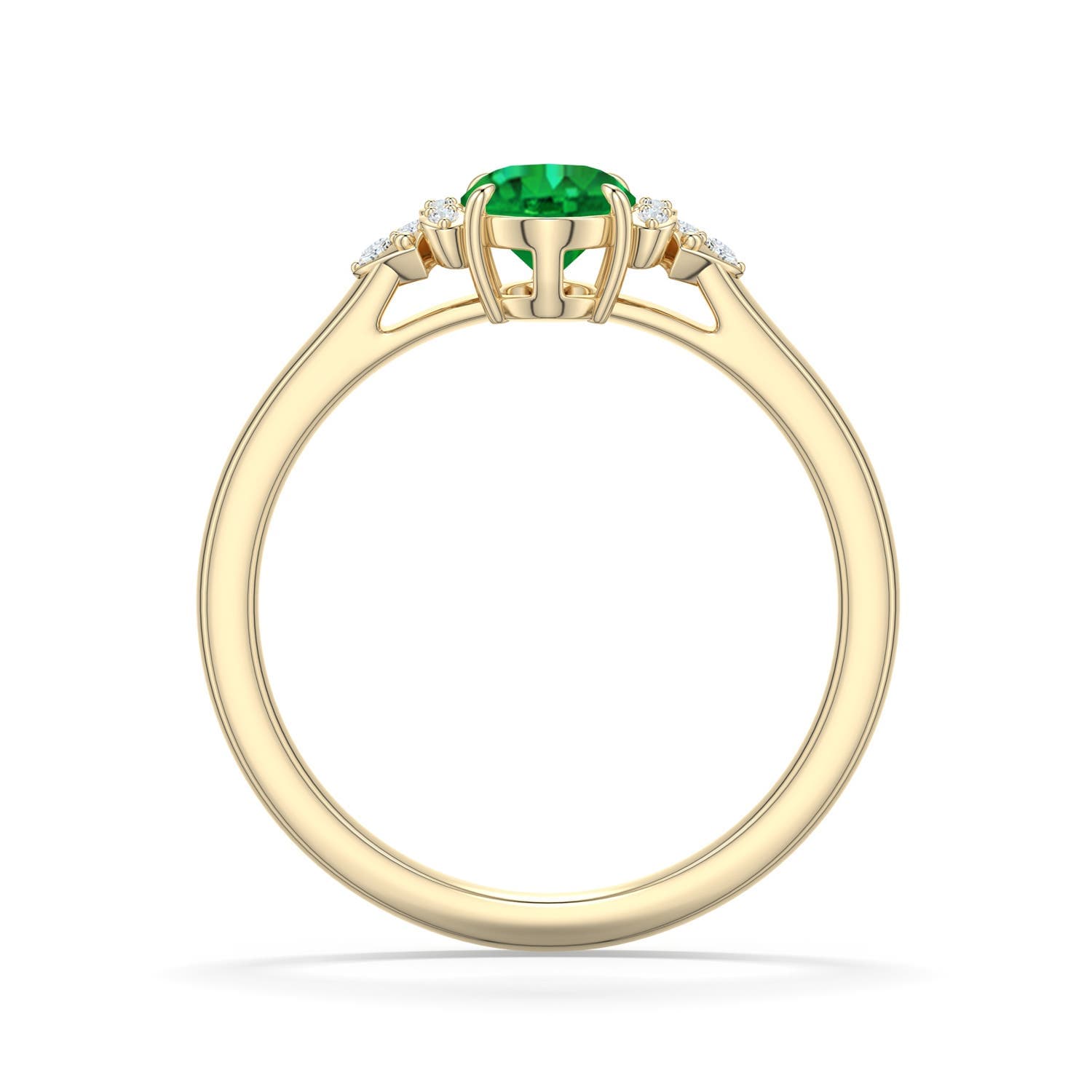 Oval Emerald Engagement Ring